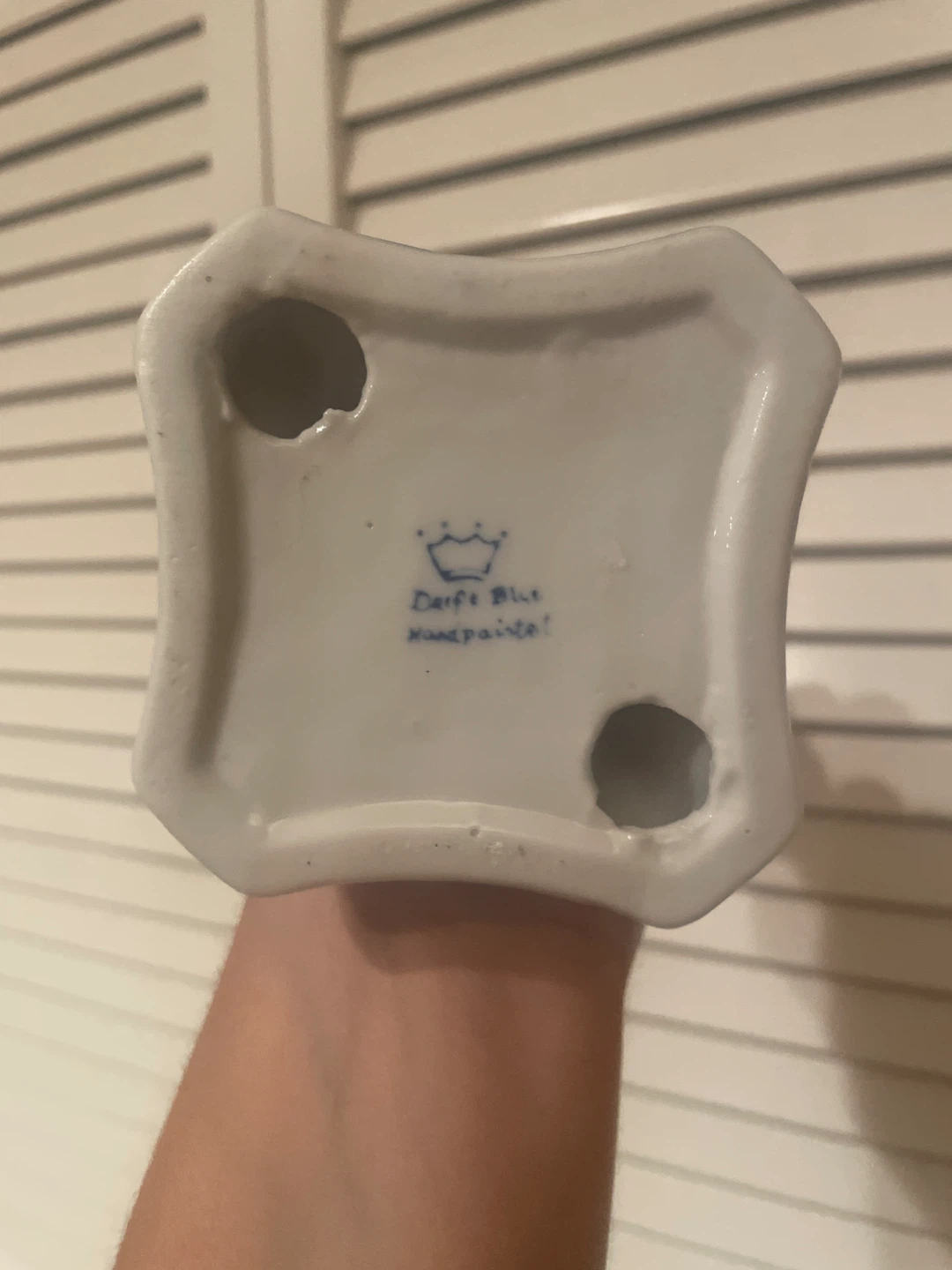 Delft Blue Hand-Painted Candlestick Holder - photo 4