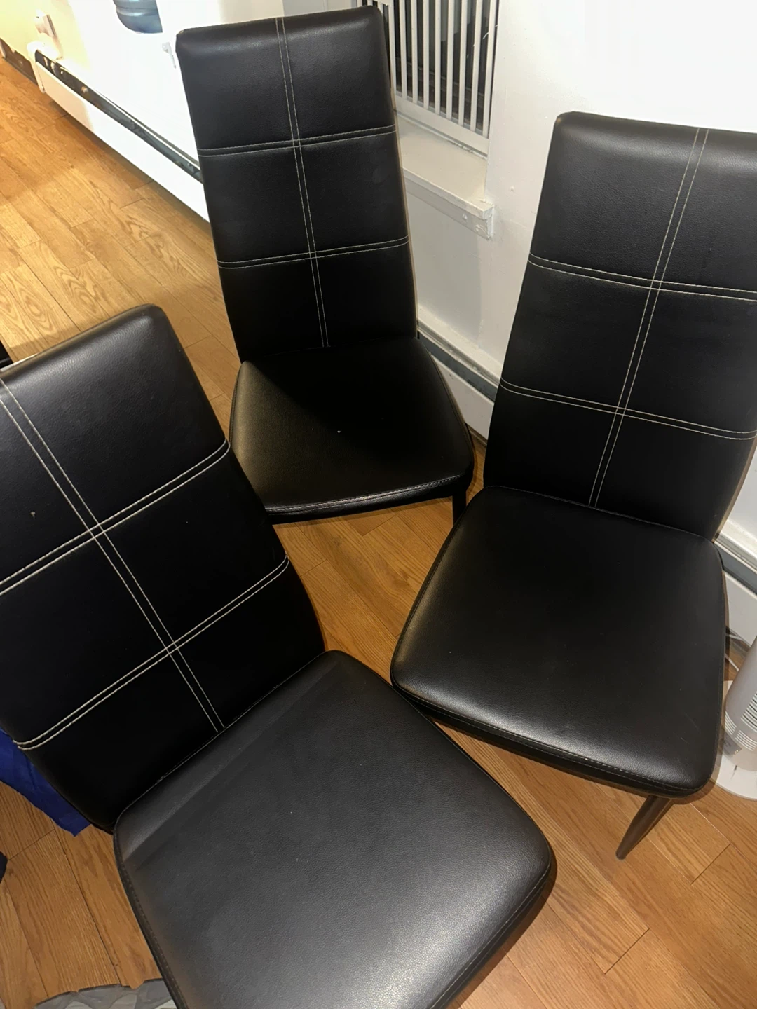 Set of 3 Black Dining Chairs