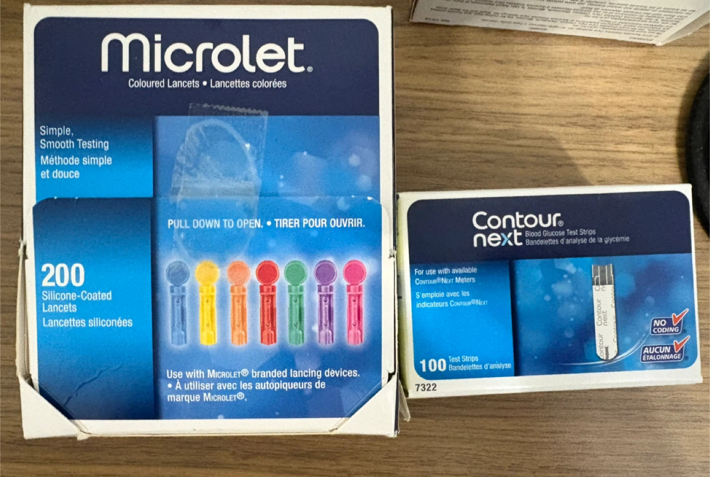Contour Next Test Strips (100) + Microlet Lancets (250+) – New