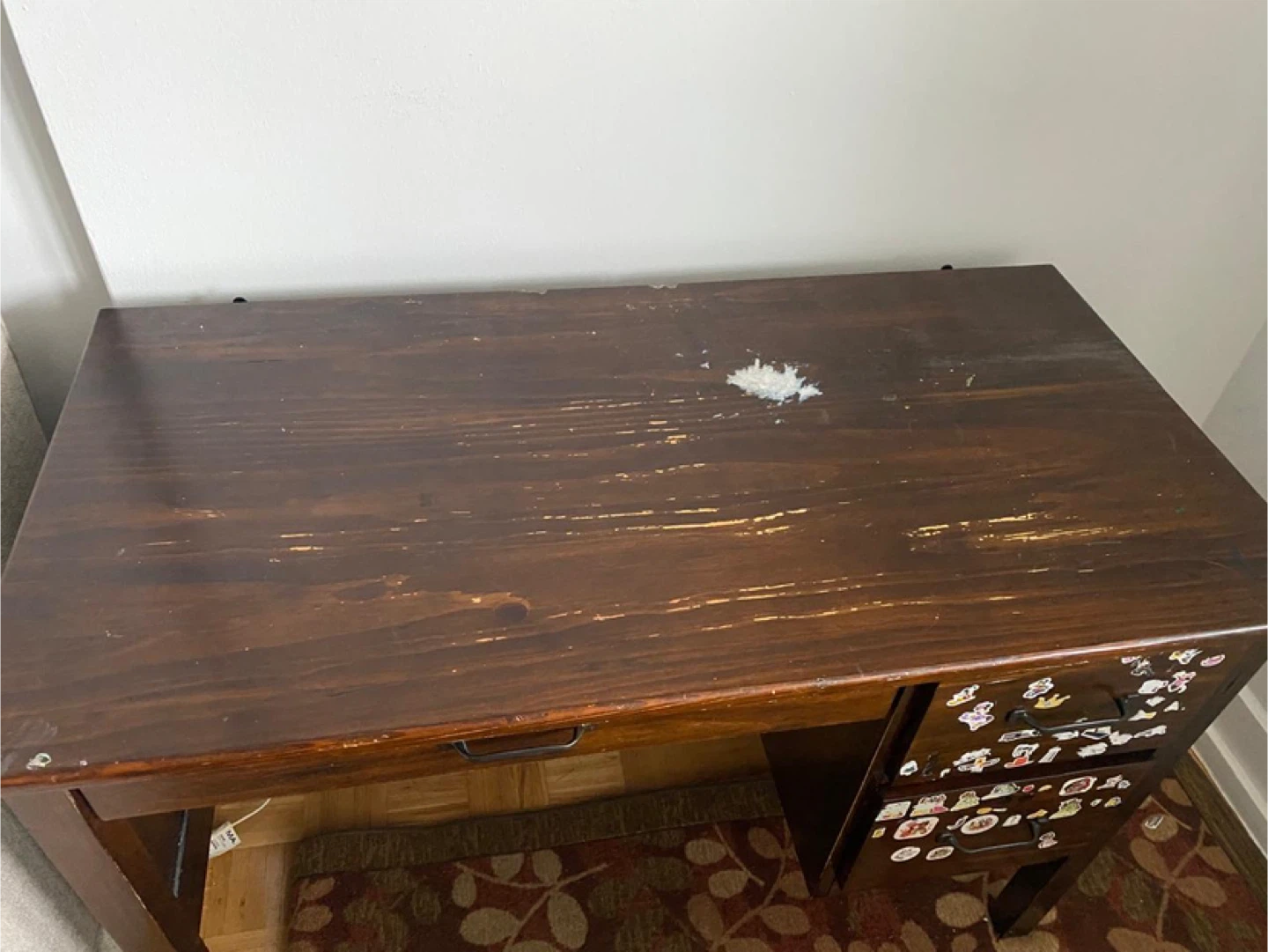 Dark Wood Desk with Drawers- office table - photo 3
