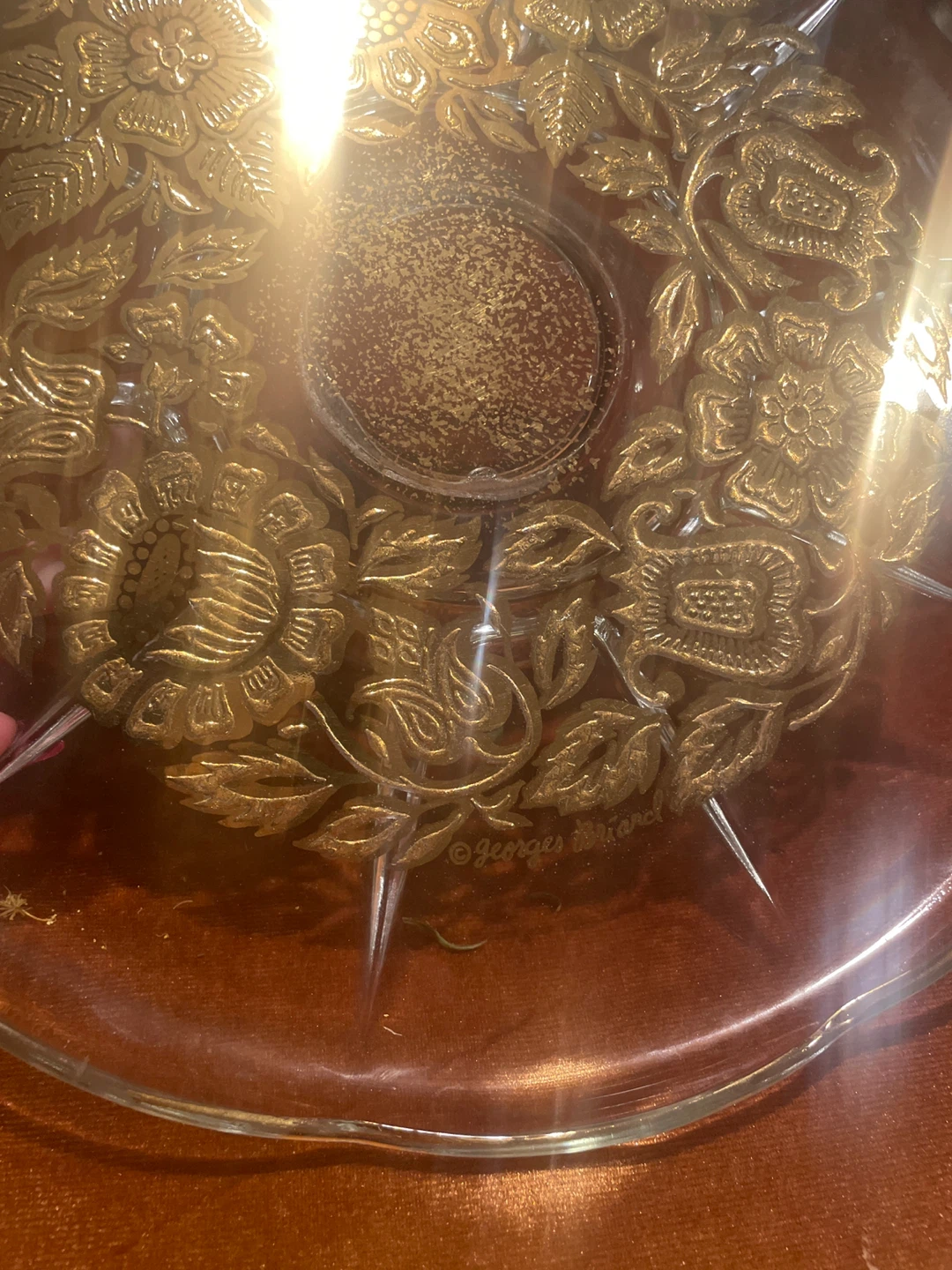 Georges Briard Gold Floral Design Serving Platter - photo 2