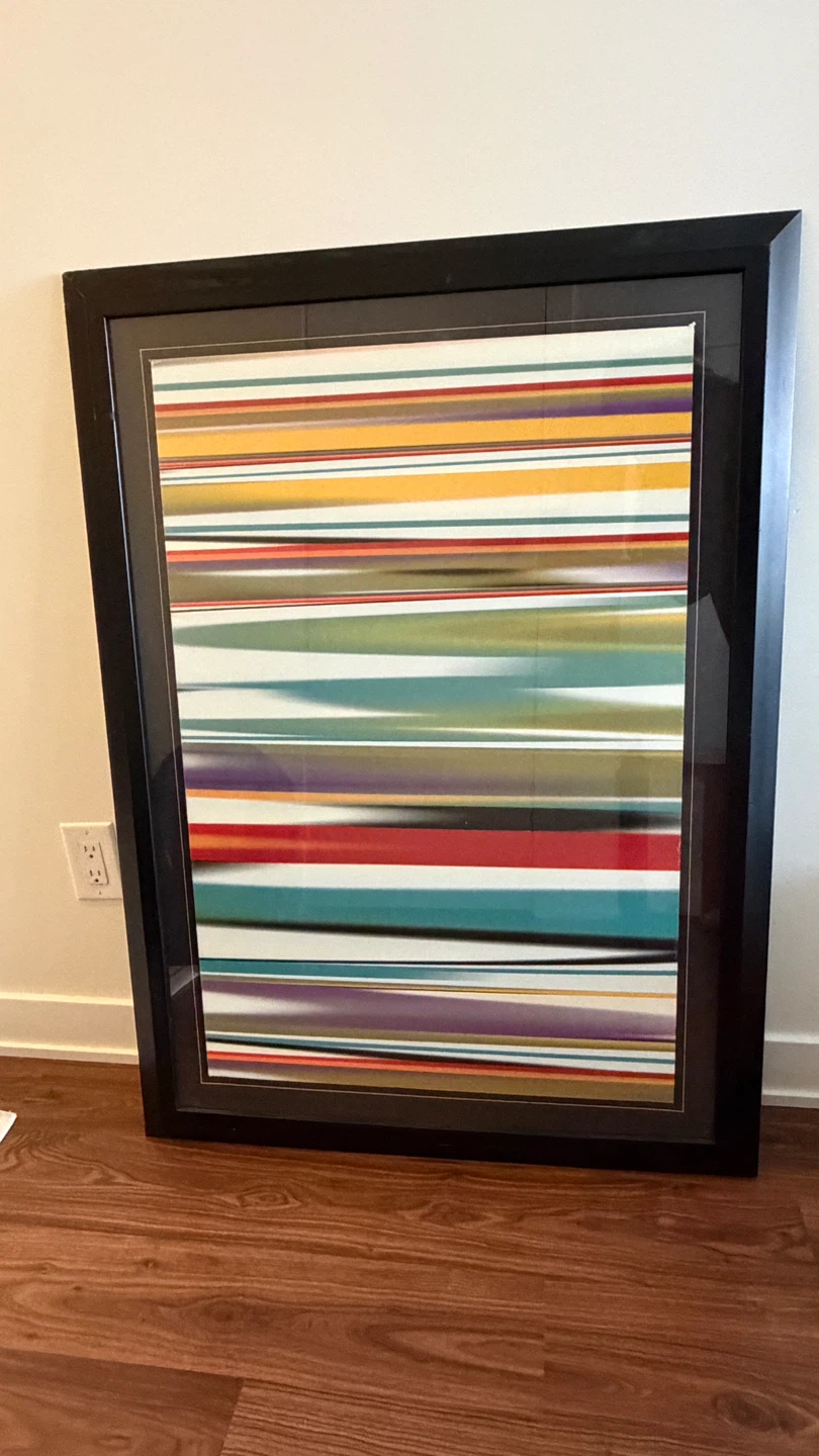 Framed Abstract Striped Wall Art