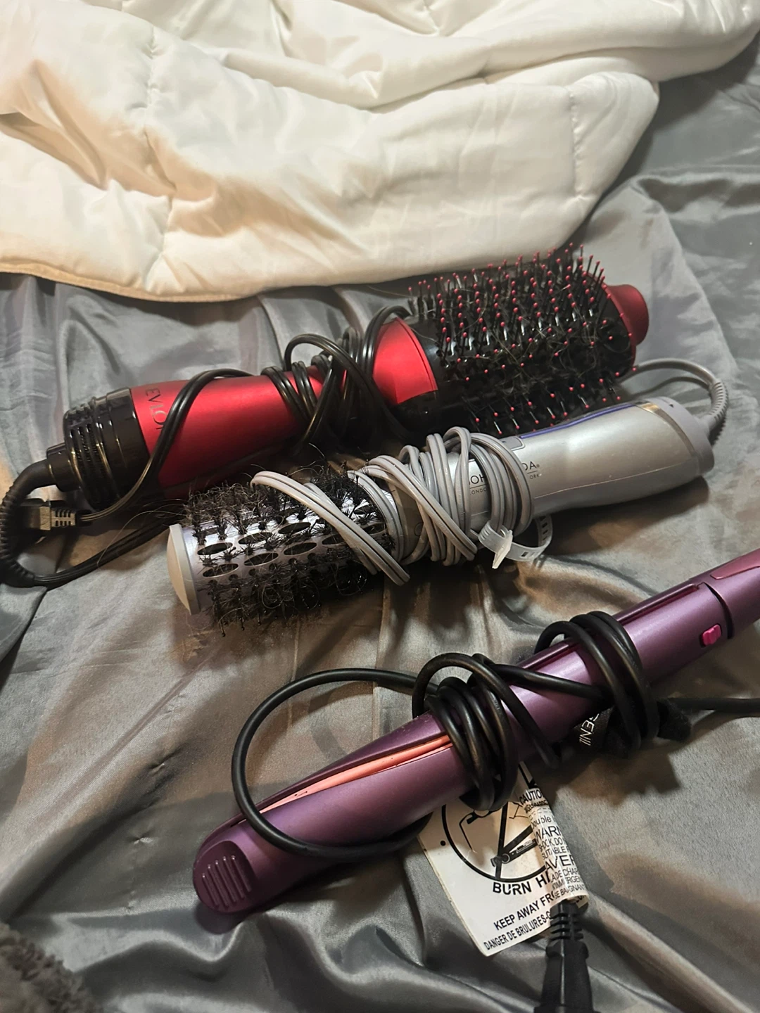 Assorted Hair Styling Tools: Revlon, Conair, and Vidal Sassoon