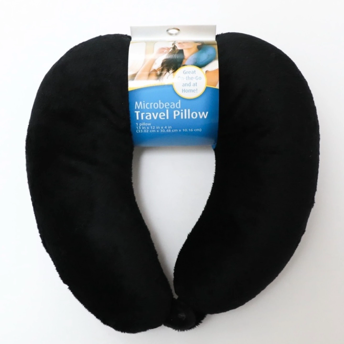 Cloudz microbead neck travel pillow black soft