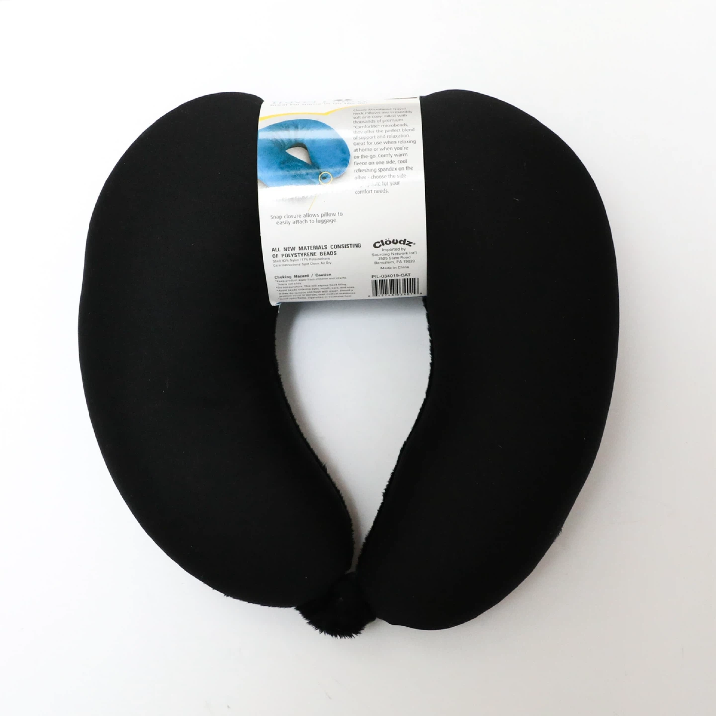 Cloudz microbead neck travel pillow black soft - photo 3