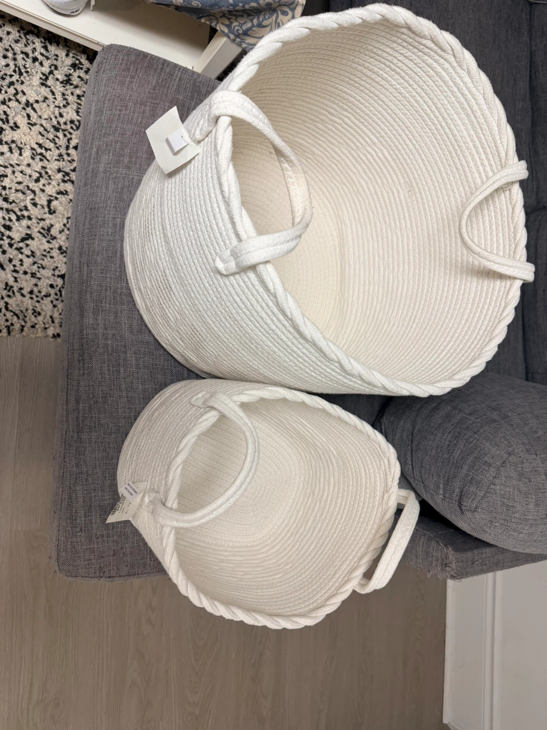 White Rope Storage Basket with Handles - photo 3