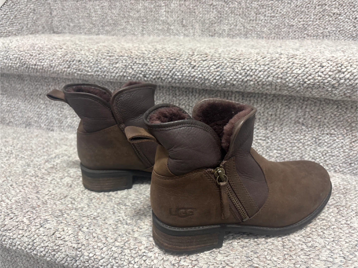 Ugg Women's Brown Suede Boots with Shearling Lining