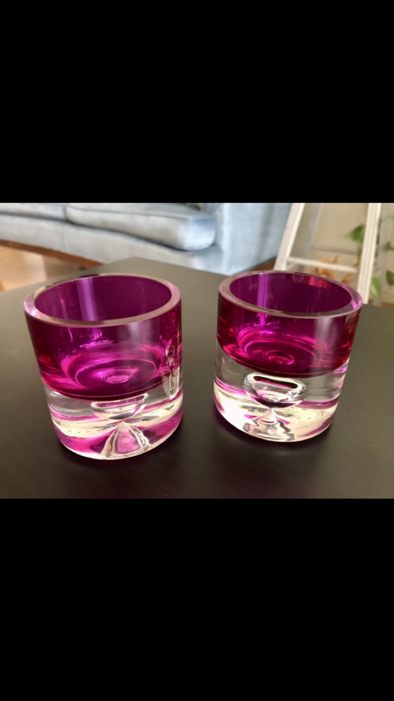 Austrian Glass Tealight Holders (2) + FREE Tealights