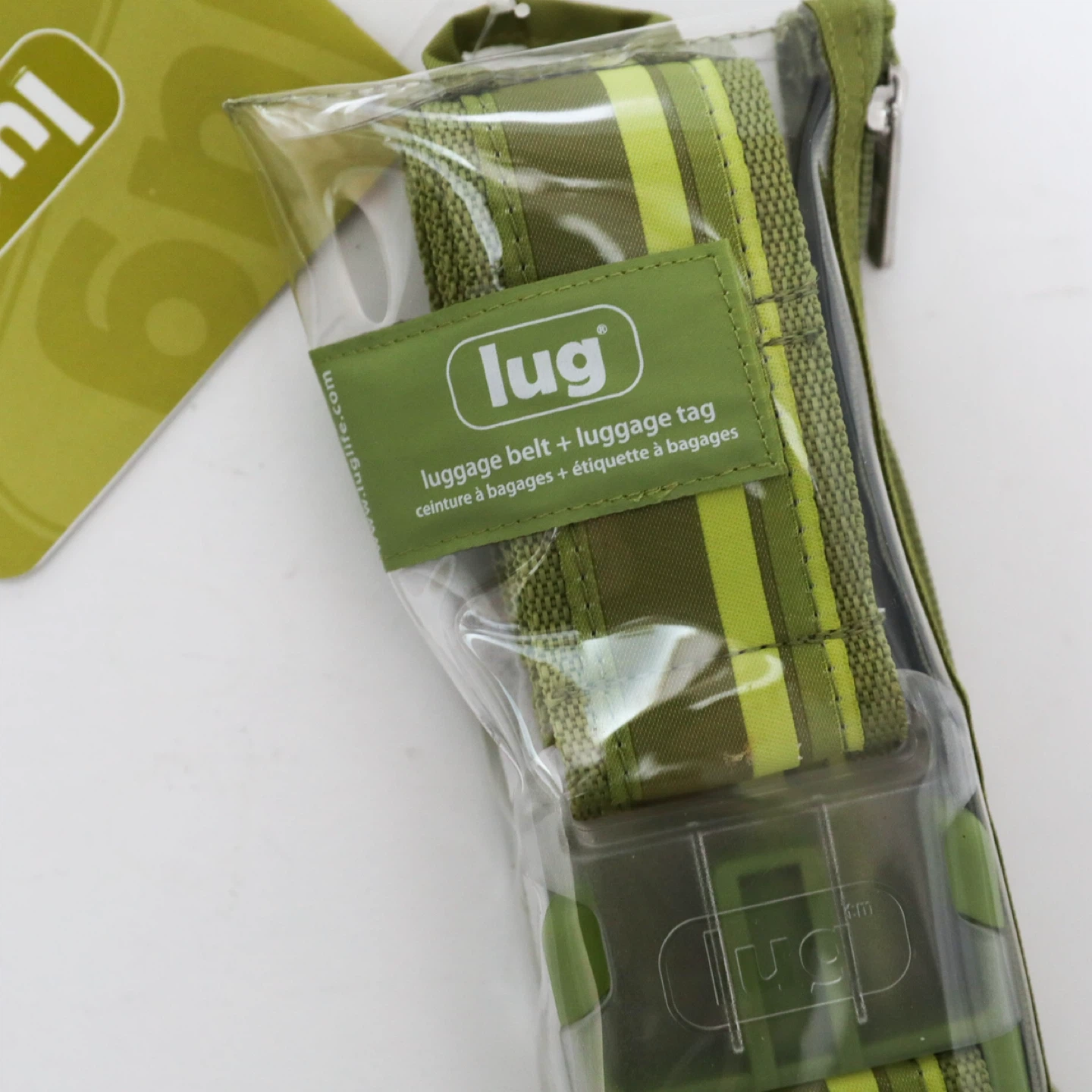 Set of 2 Lug luggage belt and tag olive green travel suitcase - photo 3
