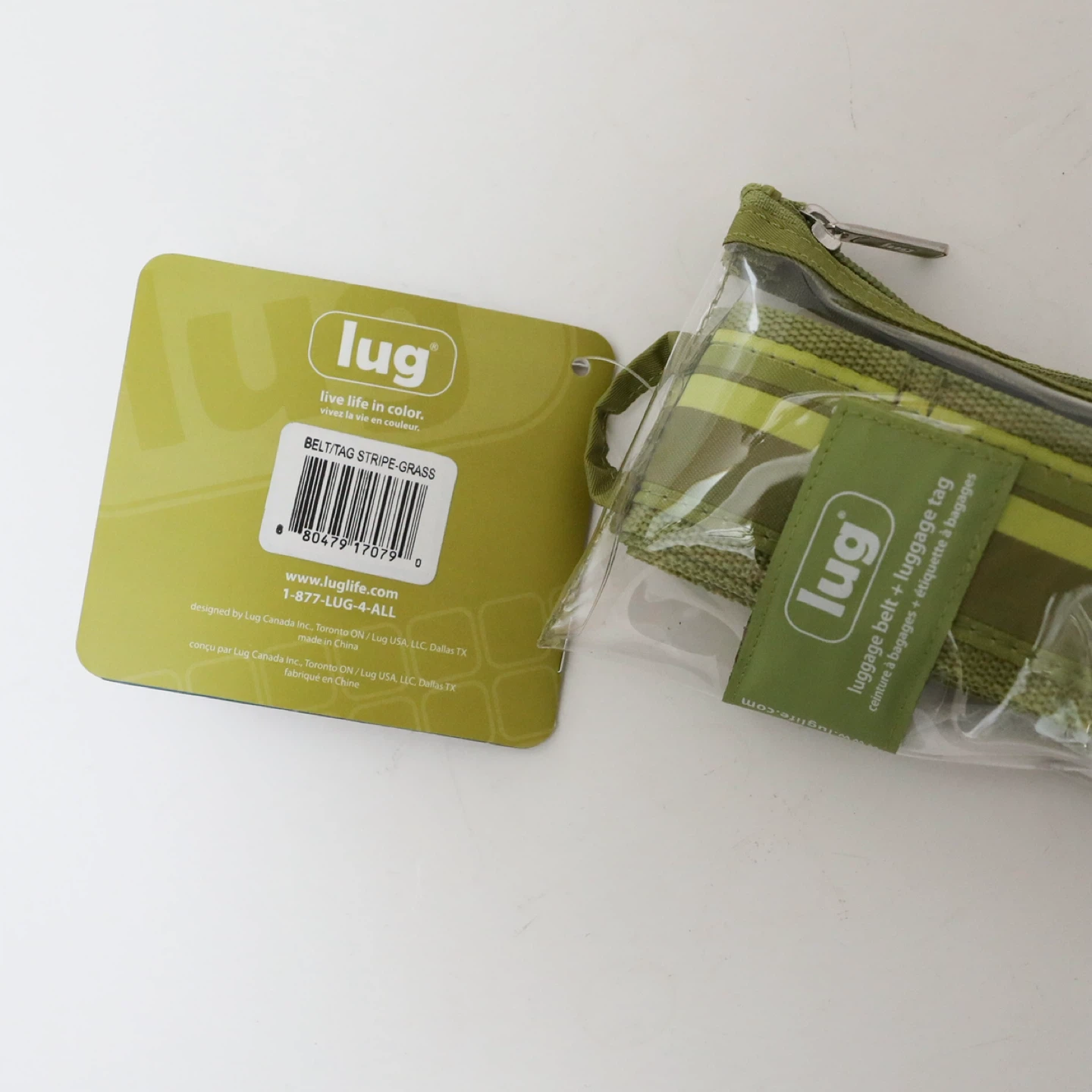 Set of 2 Lug luggage belt and tag olive green travel suitcase - photo 4