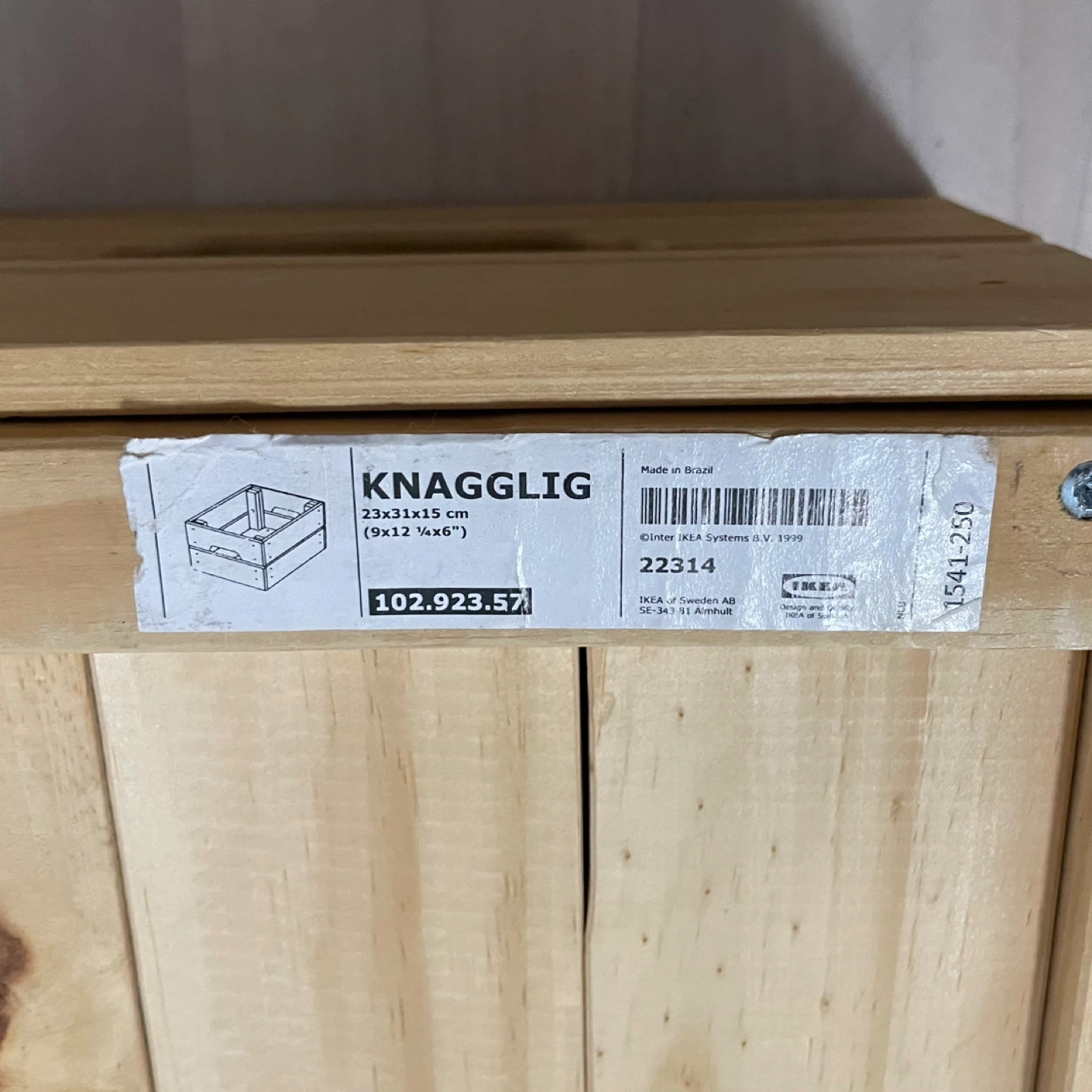 IKEA Small Knagglig Pine Crate - photo 4