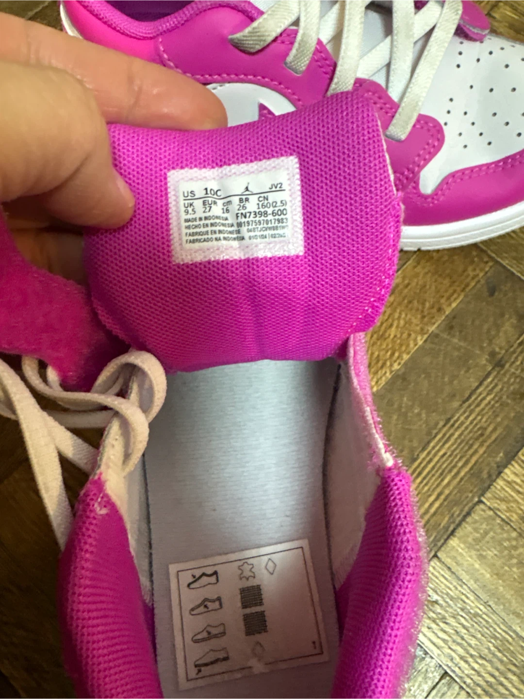 Jordan 1 Crib SE Little Kids Shoes Pink White Size 9.5C - photo 2
