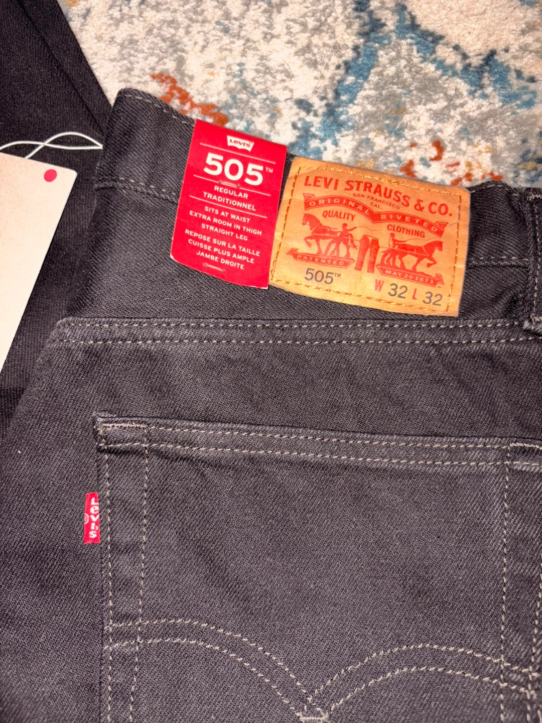 Levi's 505 Regular Fit Black Jeans - photo 2