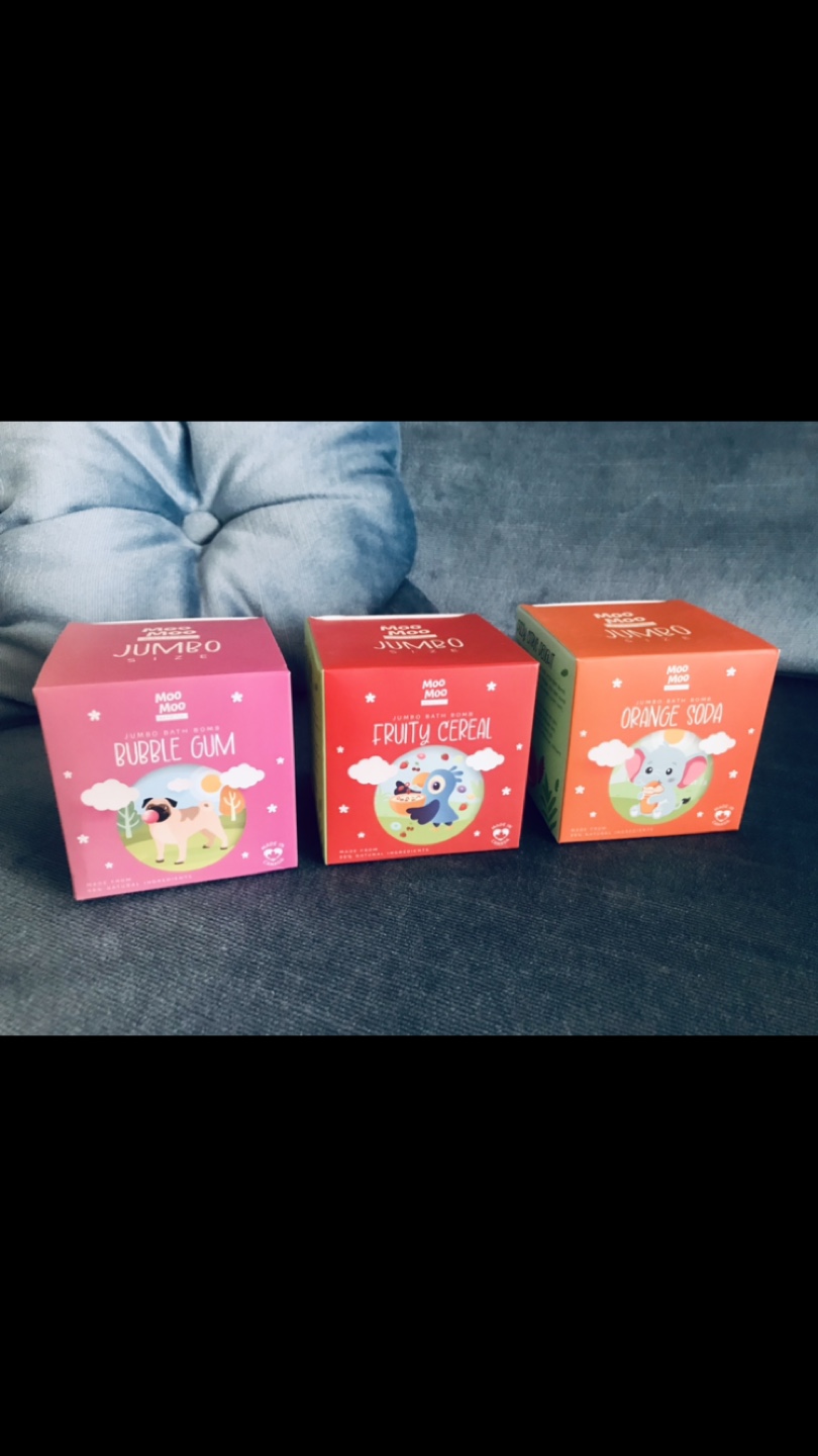 Moomoo BathCo- 3 Jumbo Bath Bombs - Vegan, Natural, Kid-friendly