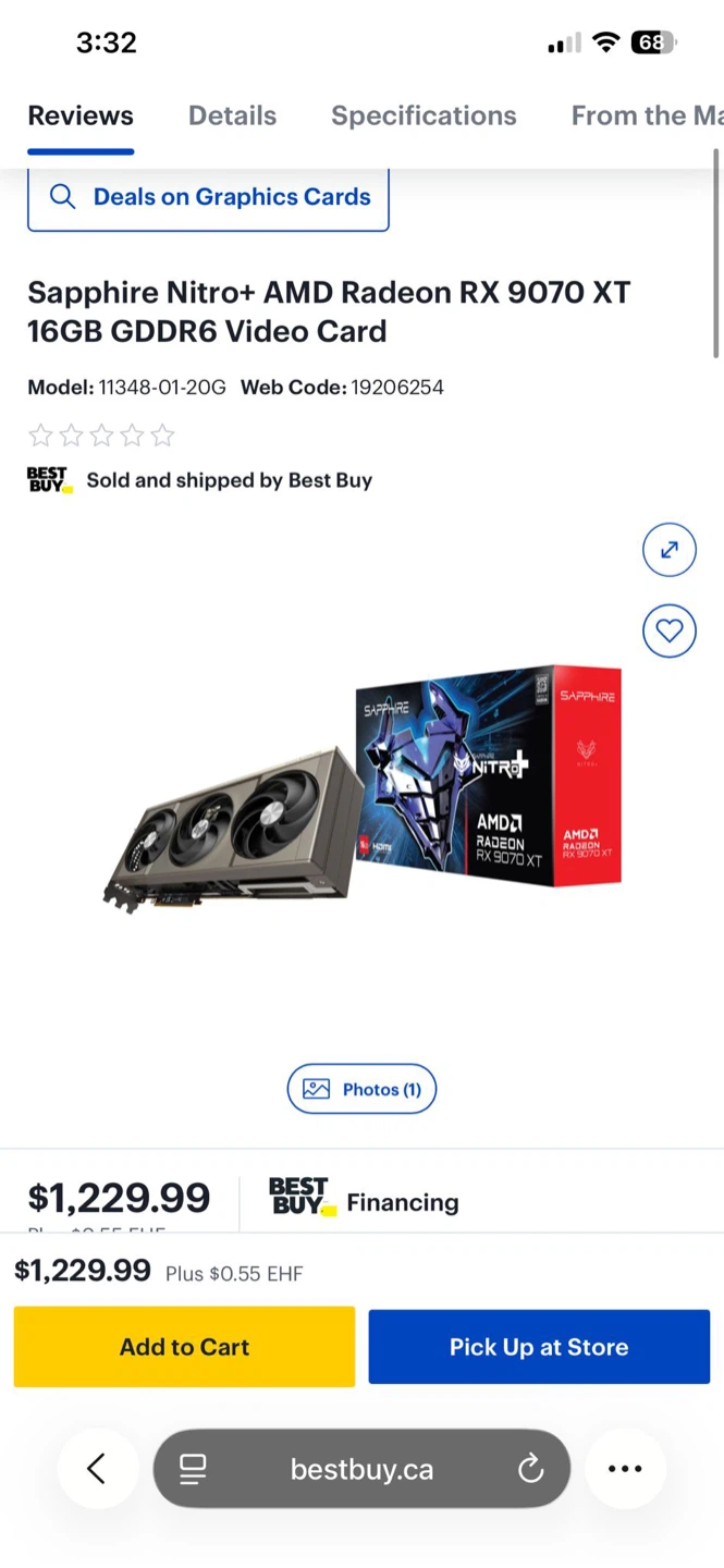 Sapphire NITRO+ AMD Radeon RX 9070 XT 16GB GDDR6 Video Card - photo 2