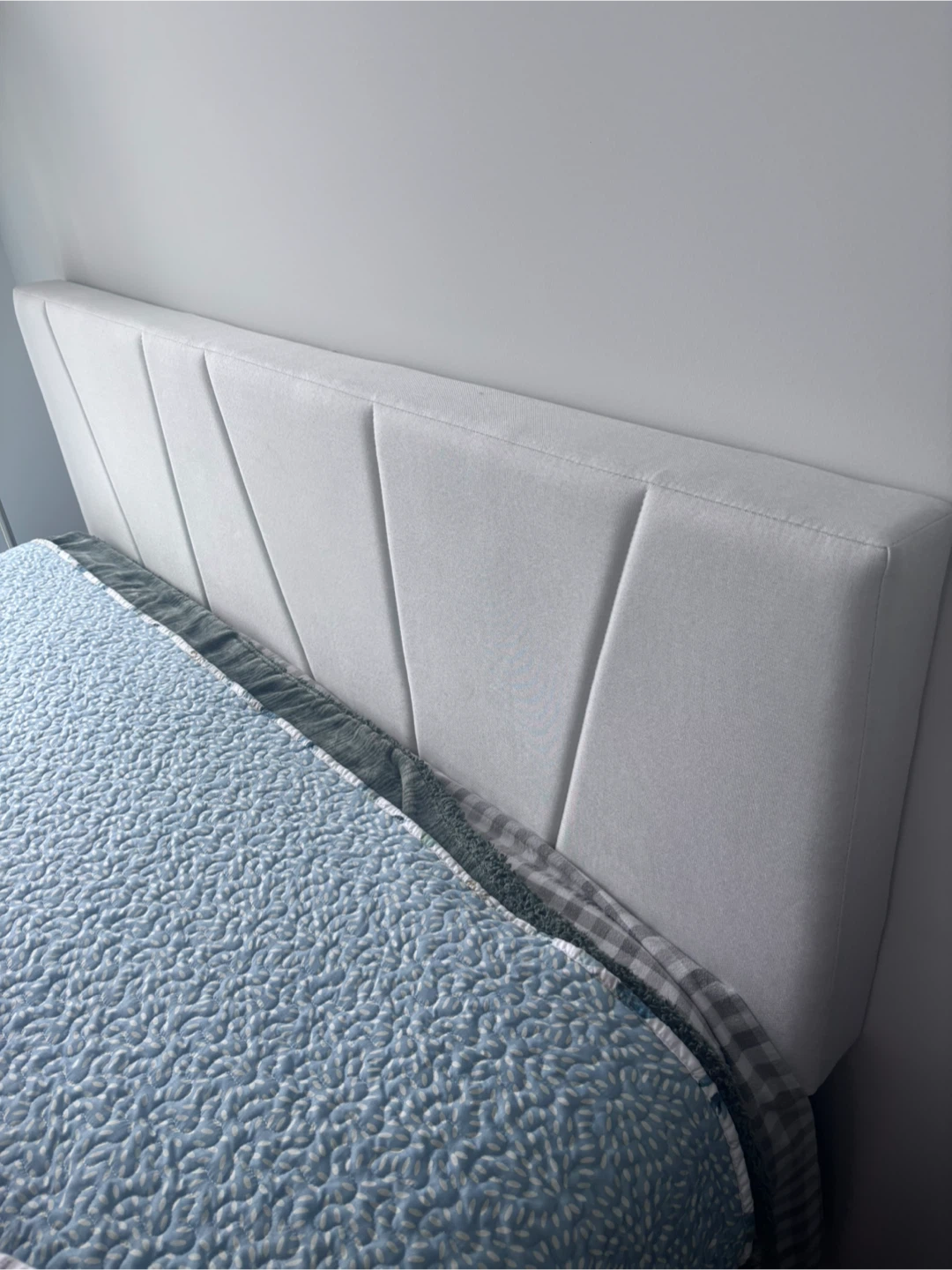 Queen Size White Upholstered Platform Bed Frame with Headboard - photo 2