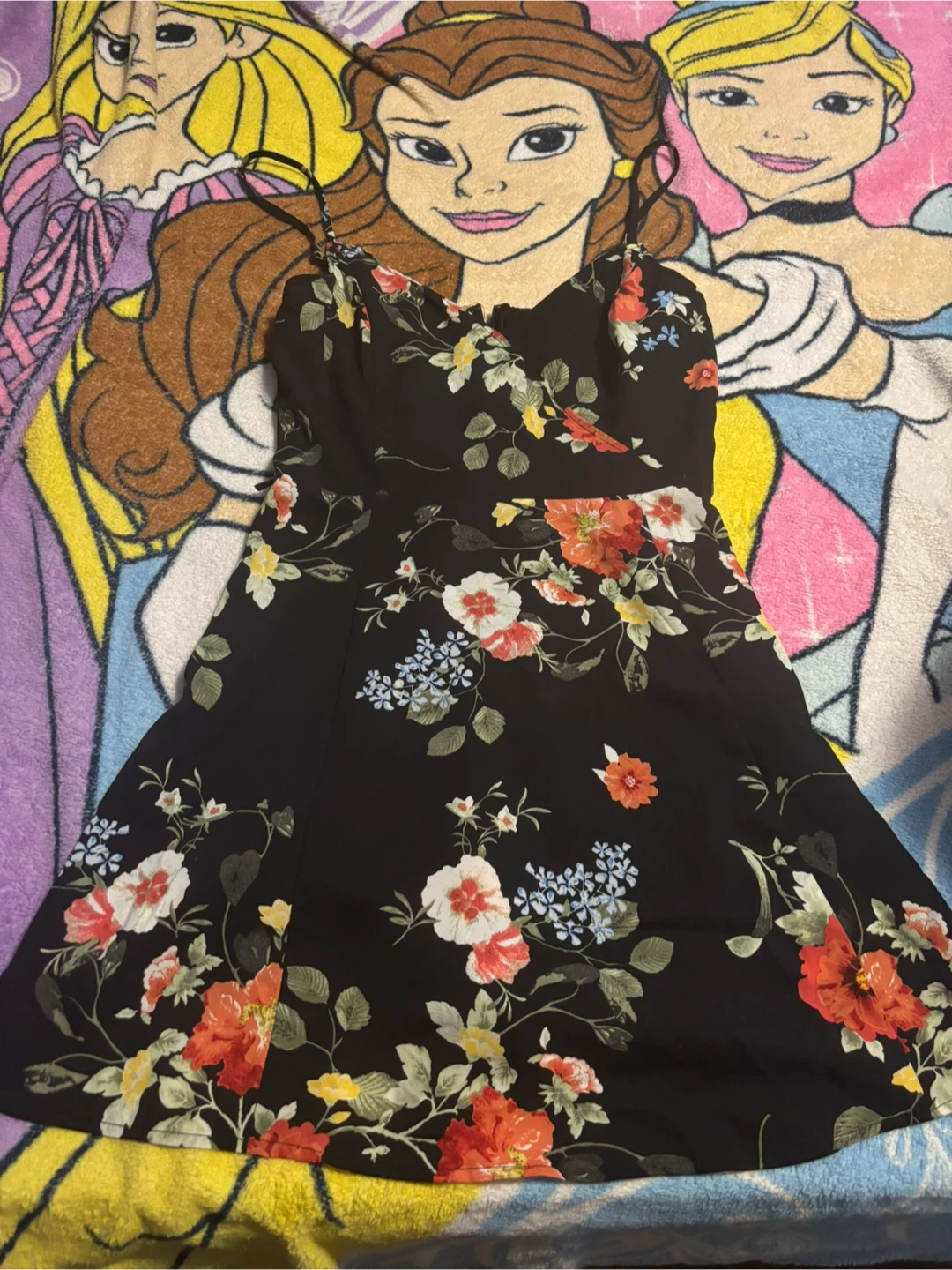 Dynamite Black Floral Print Sundress