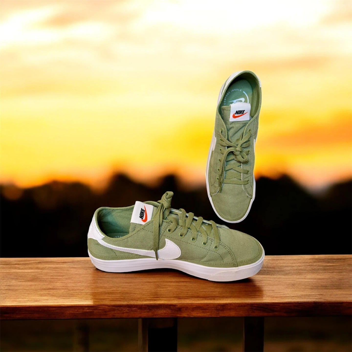 Nike Tennis Shoes Size 9 Olive Green - photo 2