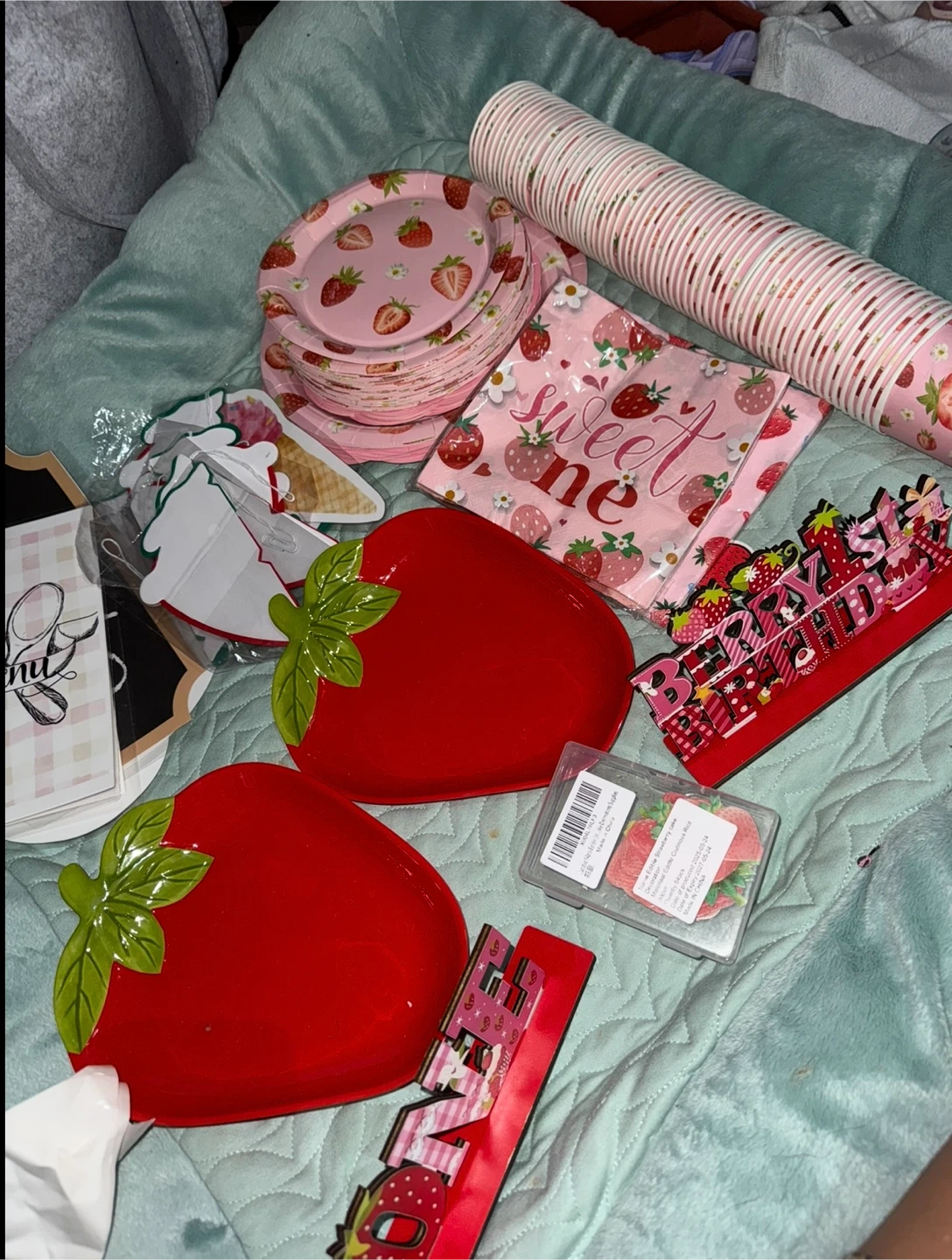 Strawberry Themed Party Supplies Set