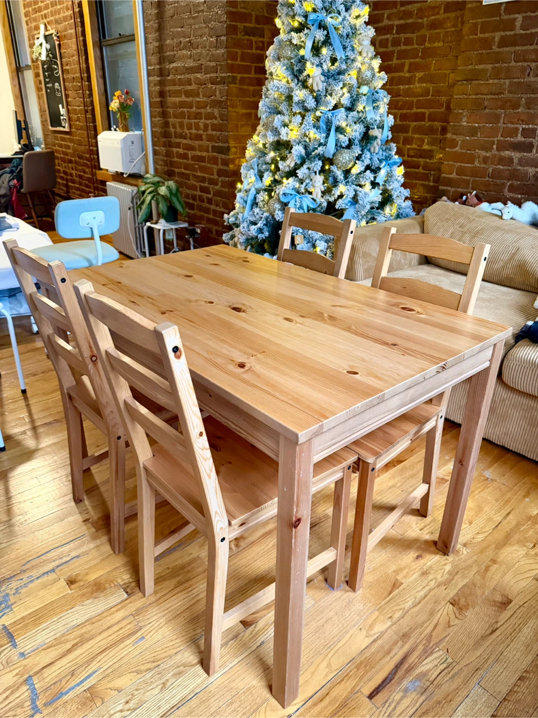IKEA Wooden Dining Table and 4 Chairs - photo 2