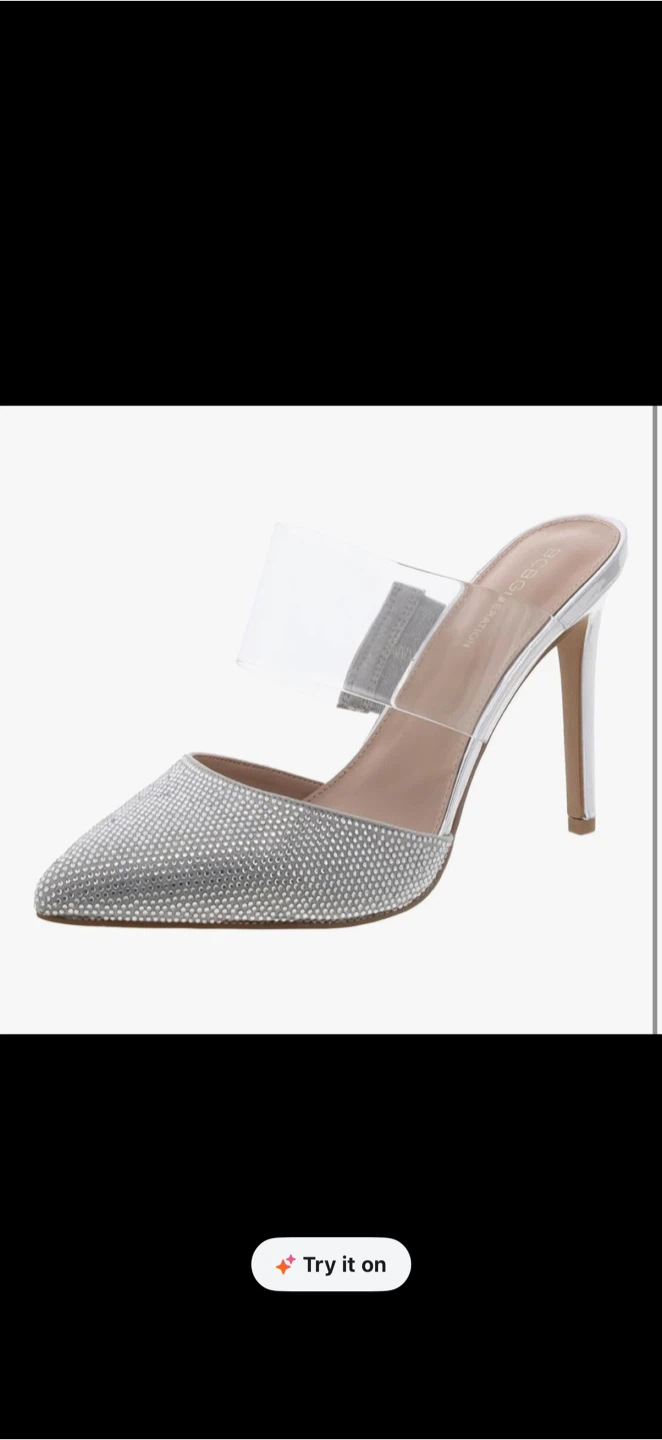 BCBGeneration Silver Sparkle Heels