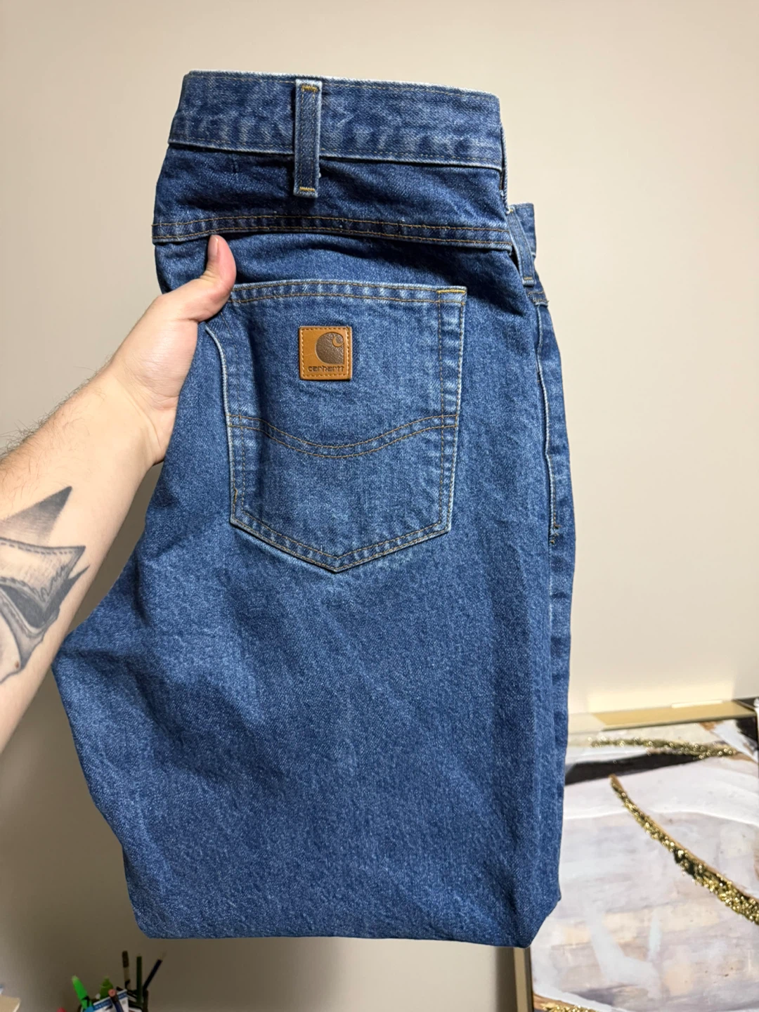 Carhartt Men's Blue Denim Jeans 36x30