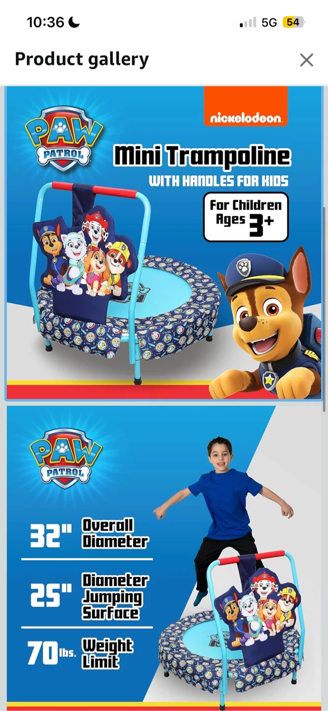 Nickelodeon Paw Patrol Mini Trampoline - photo 3