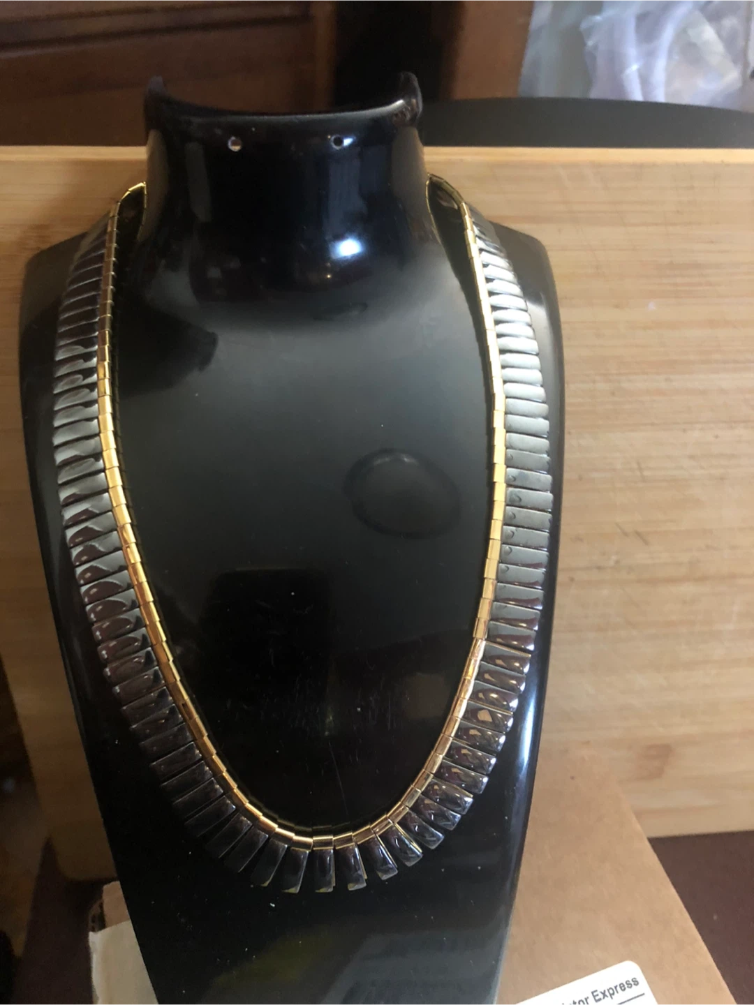 Hematite and Gold Tone Necklace