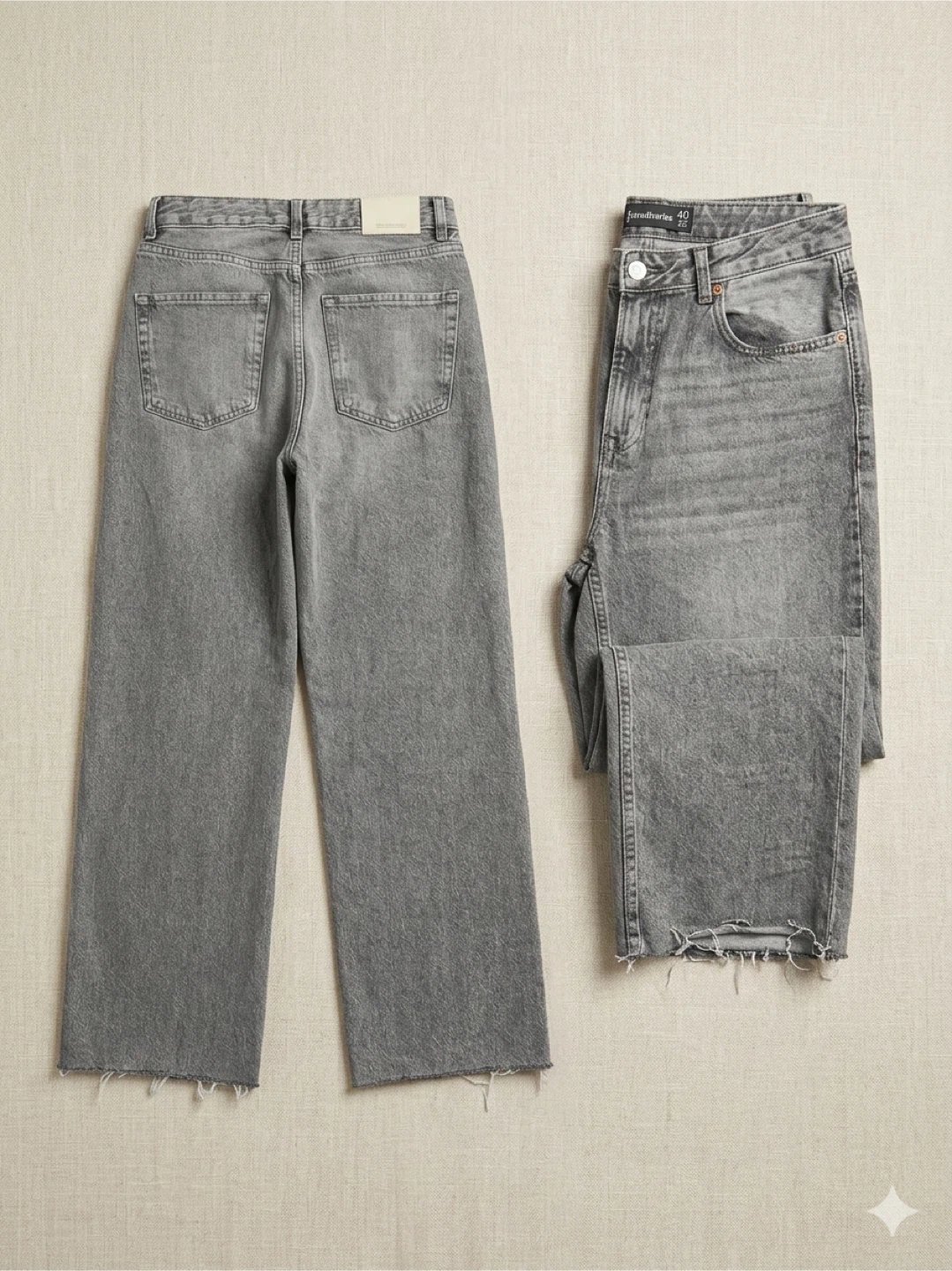 Stradivarius Grey Wide Leg Jeans Size 40 (26)