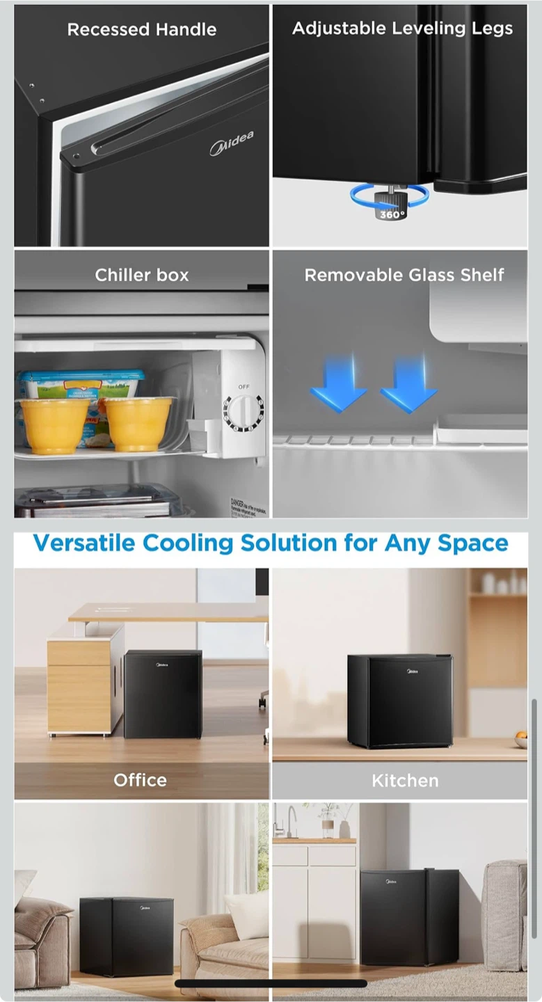 Midea 1.6 Cubic Feet Mini Fridge