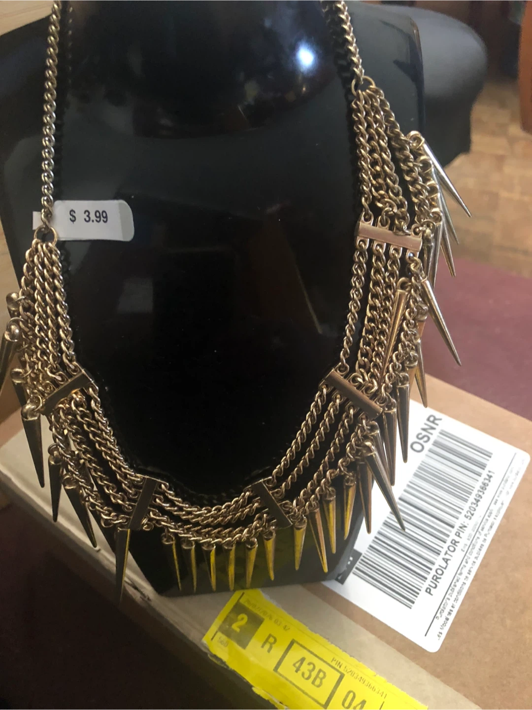 Gold Multi-Chain Spike Necklace