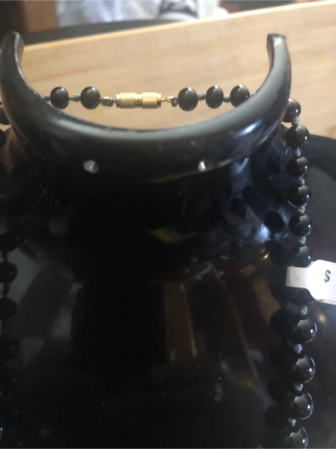 Black  glass Beaded Necklace - photo 2