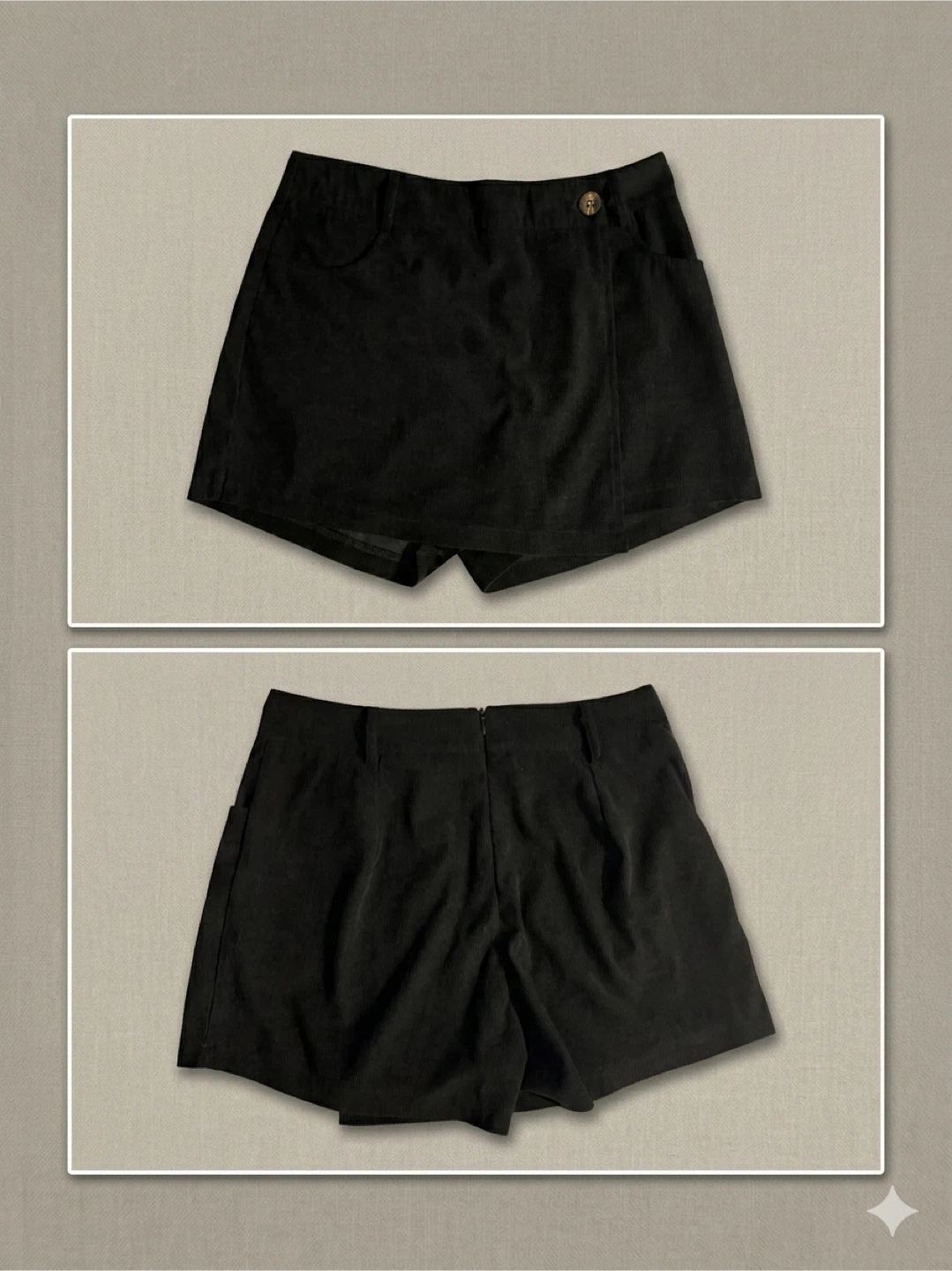 Black Corduroy Skort