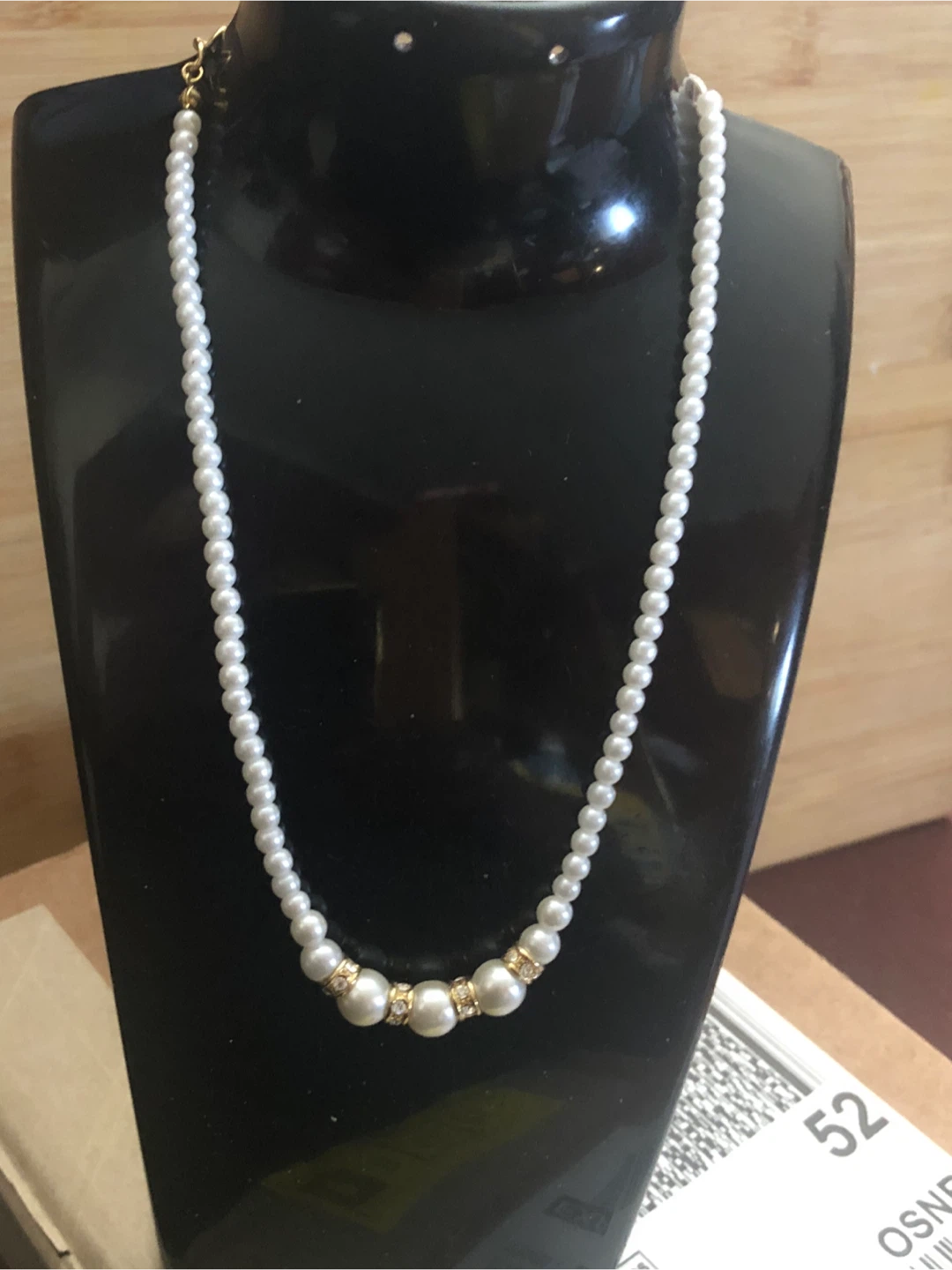 Pearl Necklace with Crystal Accents