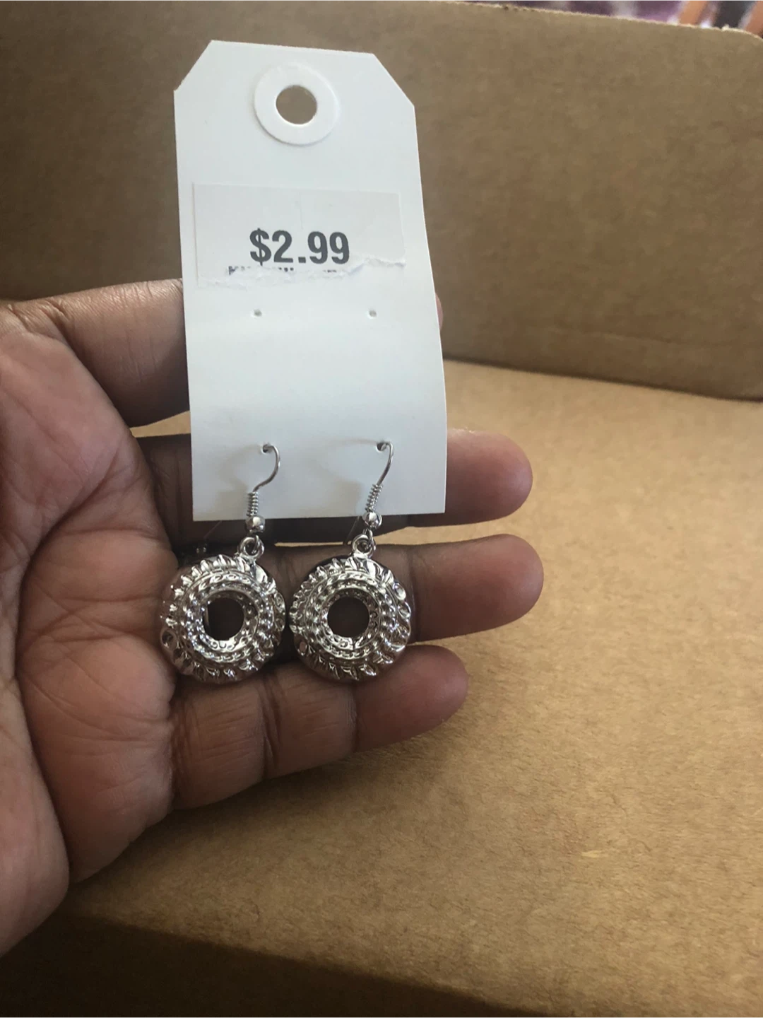 Silver Tone Round Hoop Earrings - photo 2