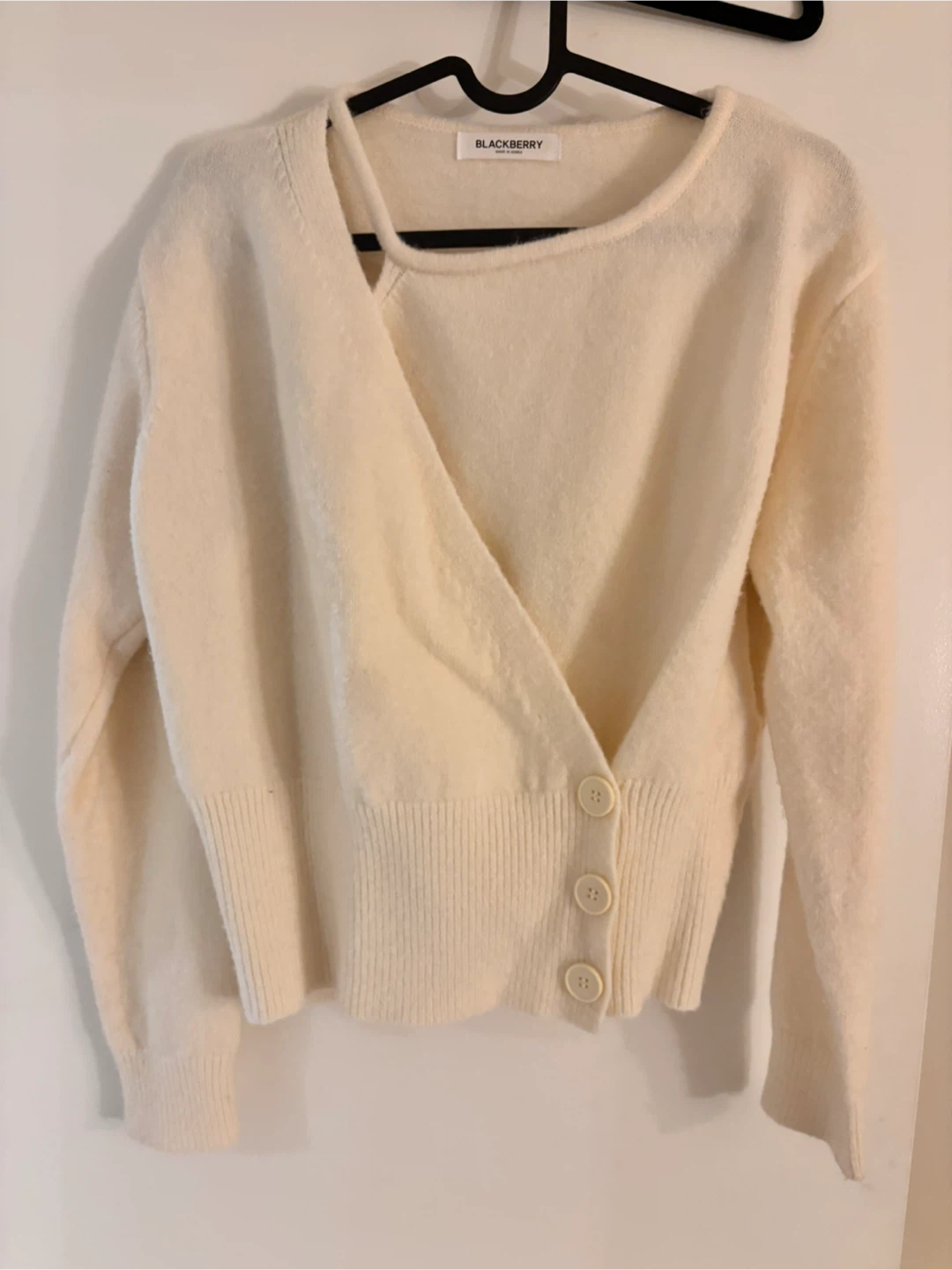 BLACKBERRY Cream Wrap Cardigan