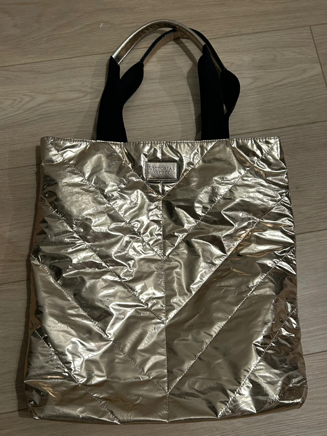 Victoria's Secret Quilted Tote Bag - Gold