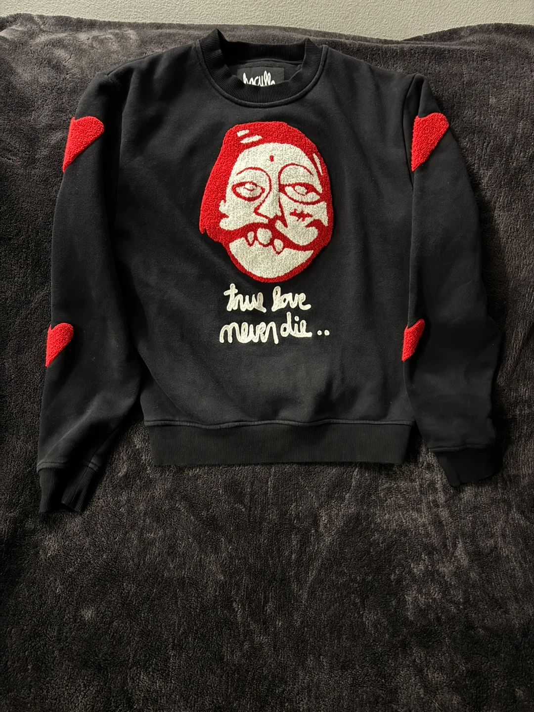 Haculla Black Graphic Crewneck Sweatshirt Size S