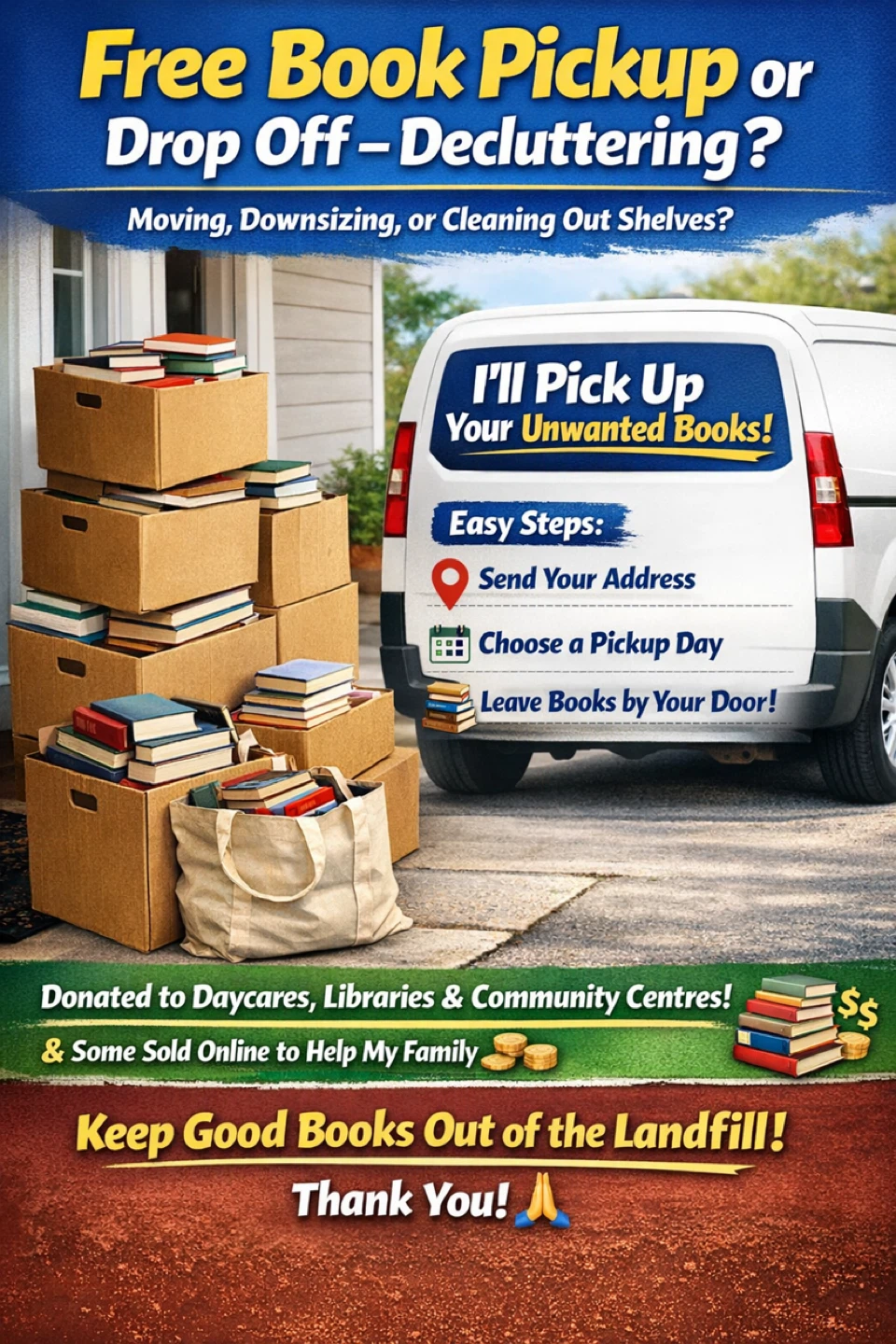 📚 Free Book Pickup or Drop Off – Decluttering?