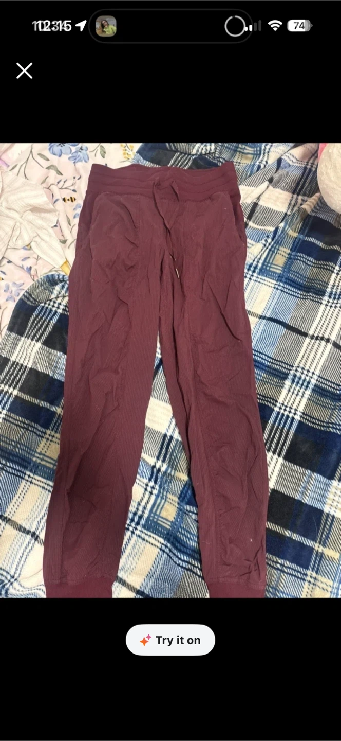 Maroon Joggers Lululemon size 4