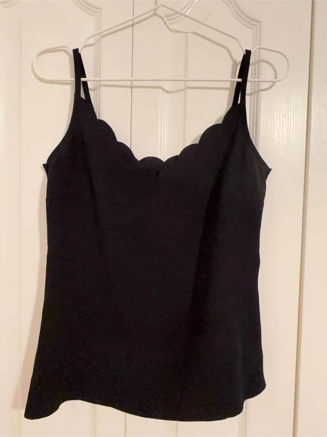 Black Scalloped Camisole Top