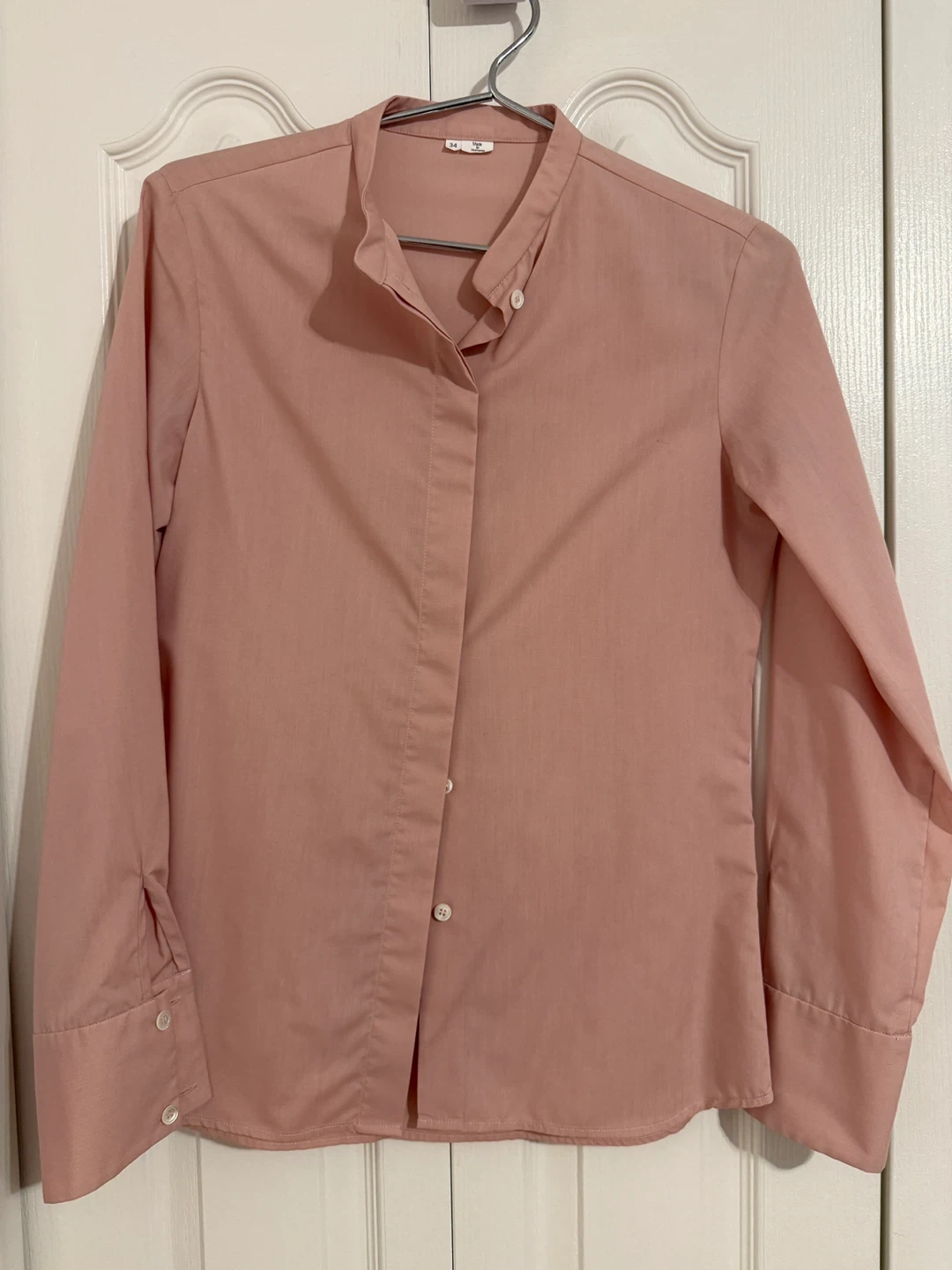 Women's Pink Long Sleeve Button-Up Shirt