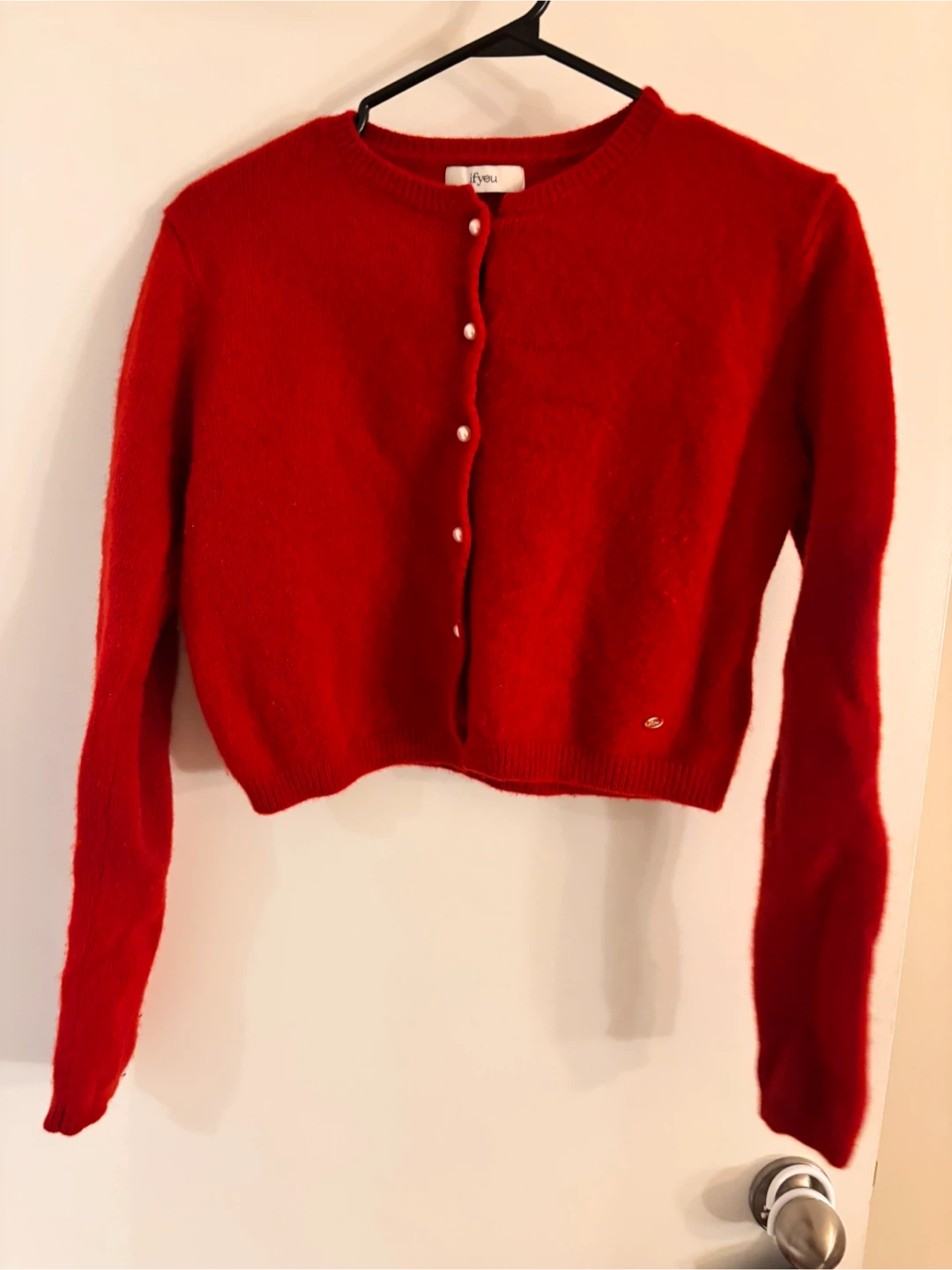 if youu Red 100% Wool Cardigan