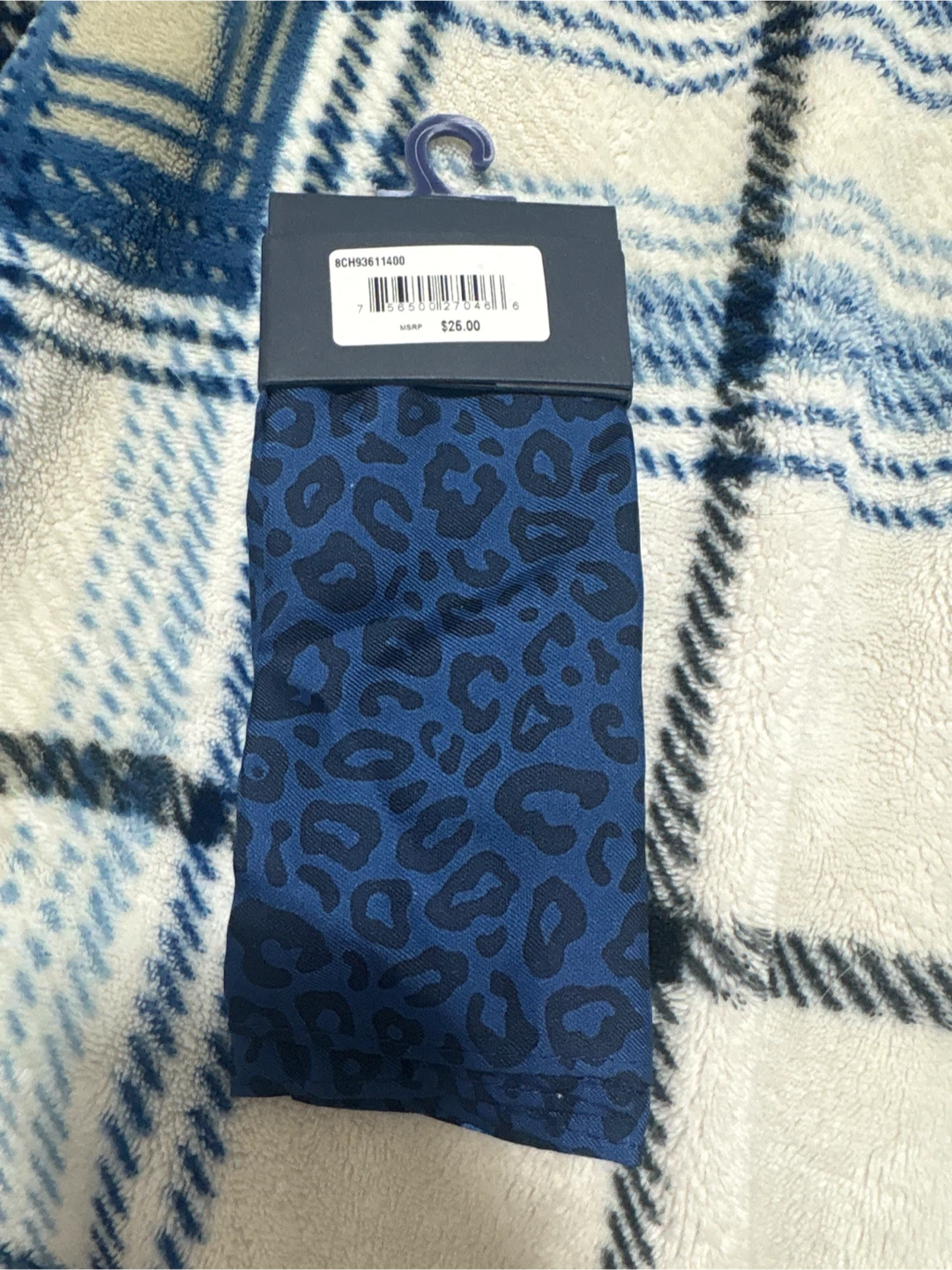 Tommy Hilfiger Blue Leopard Print Scarf