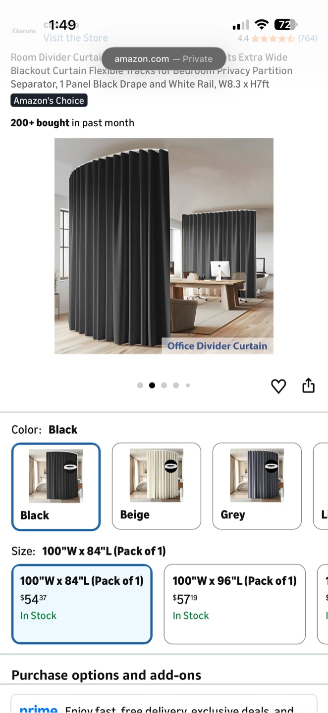CBSRORO Blackout Curtain Room Divider