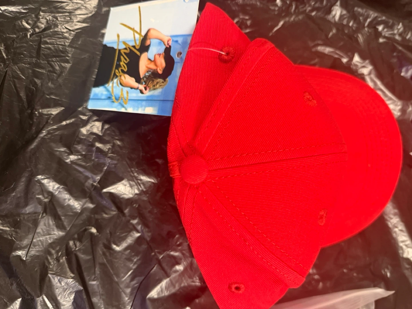 Red Adjustable Ponytail Baseball Cap - photo 3