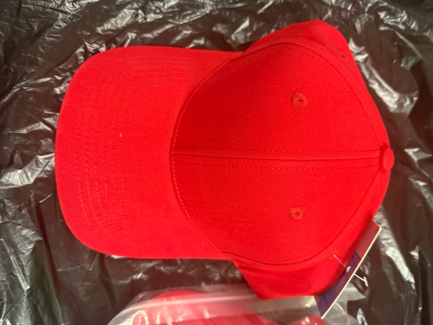 Red Adjustable Ponytail Baseball Cap - photo 2