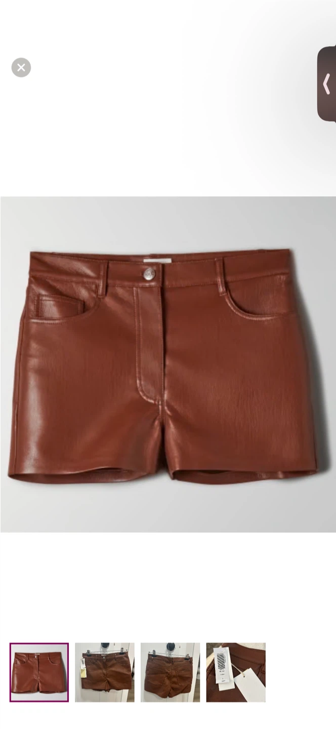 Aritzia Wilfred Melina Faux Leather Shorts | Brown - photo 2