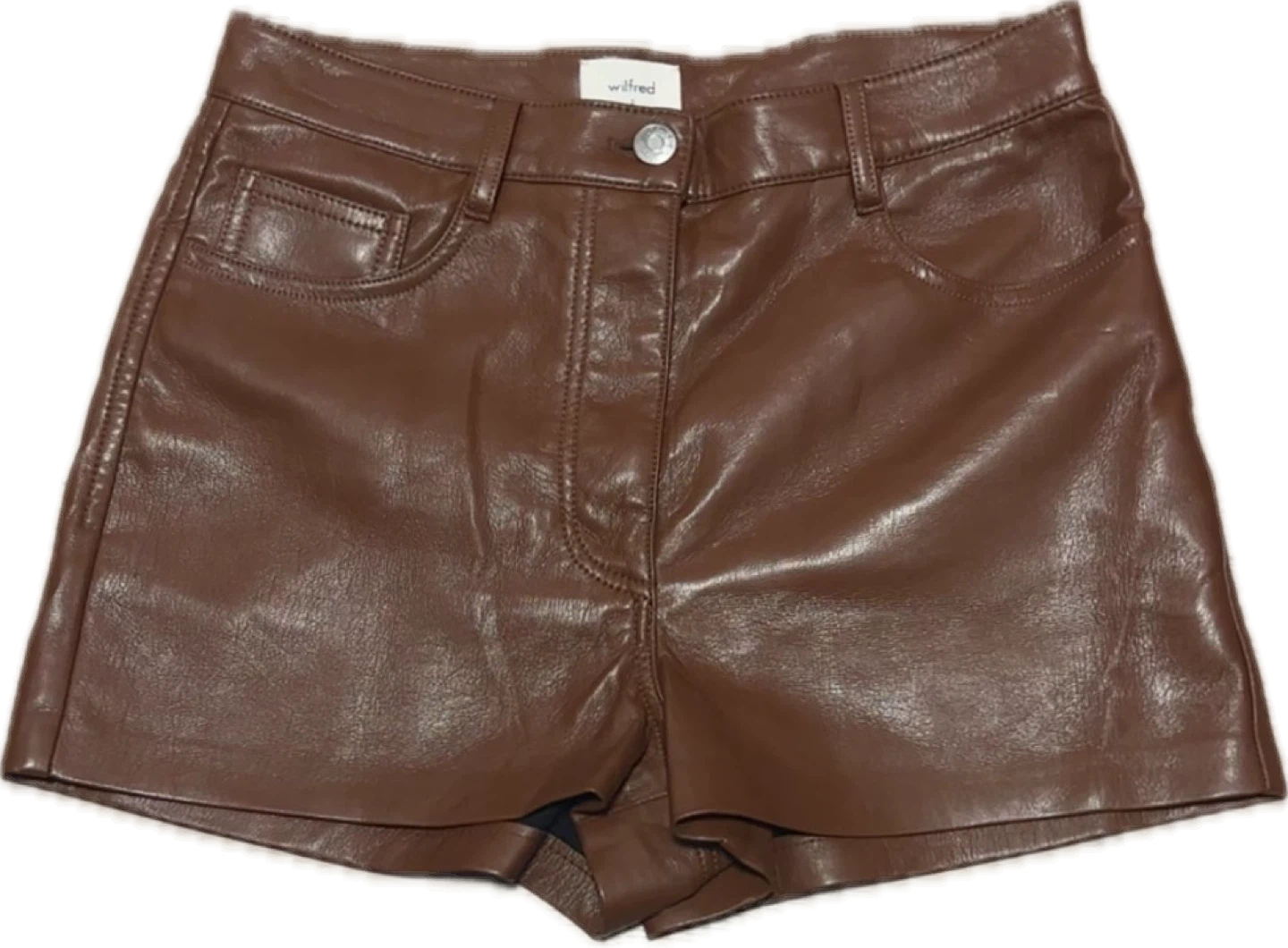 Aritzia Wilfred Melina Faux Leather Shorts | Brown - photo 4