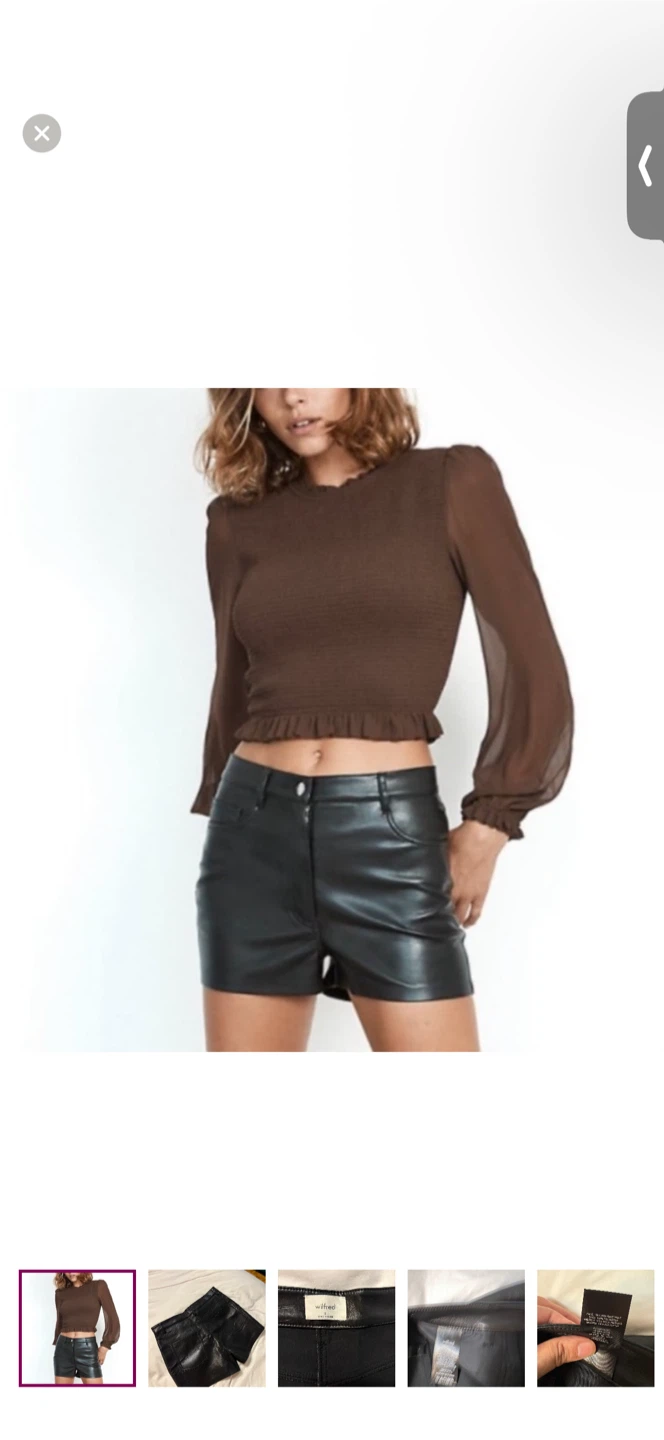 Aritzia Wilfred Melina Faux Leather Shorts | Brown - photo 3